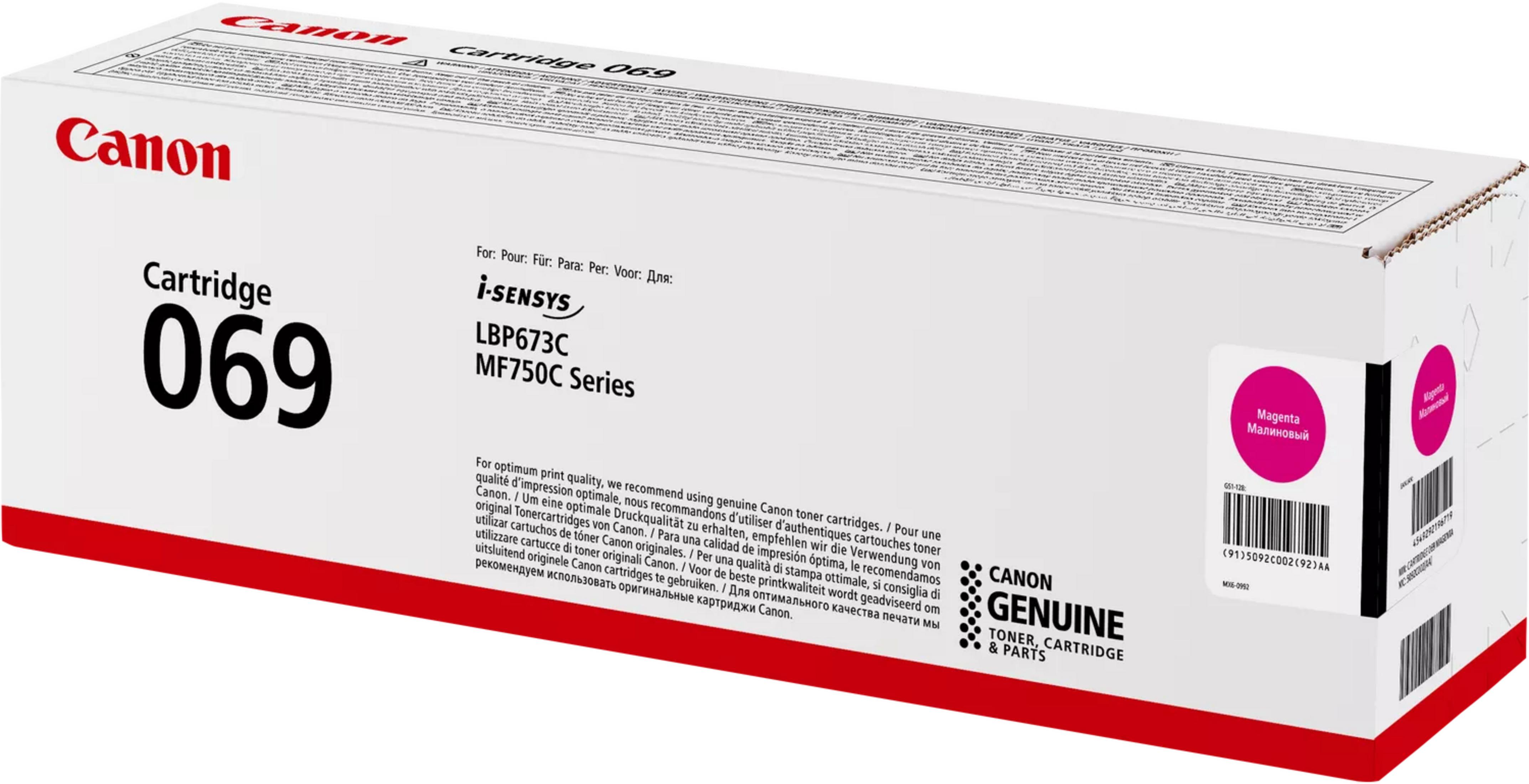 Toner Canon 069 Magenta do i-SENSYS LBP673C MF750C Series.