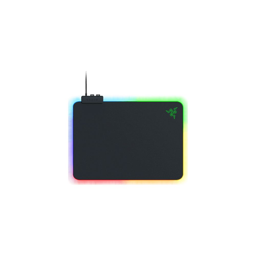 Czarna podkładka pod mysz Razer z podświetleniem RGB i logo.