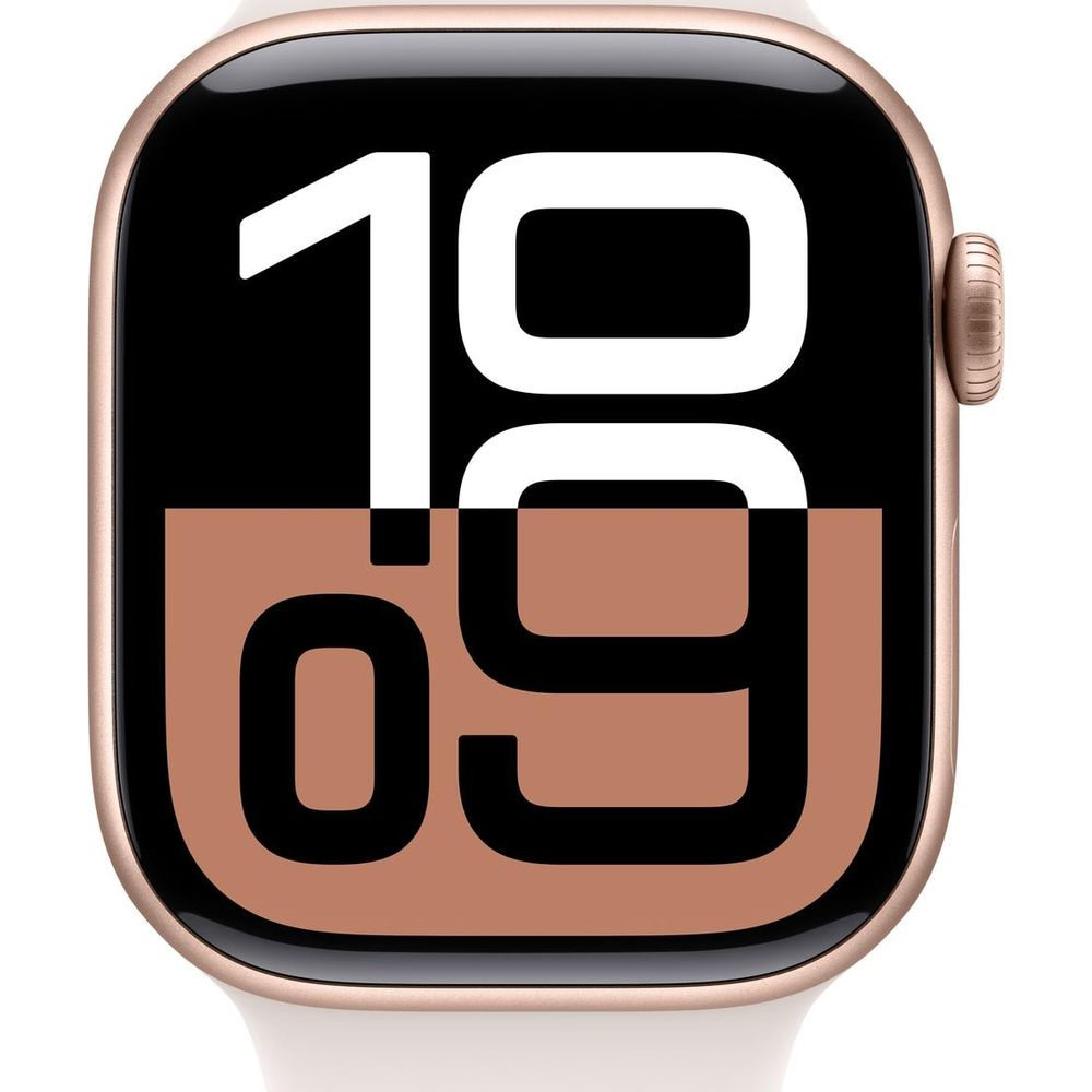 Orologio smart dorato con ora digitale 10:09.