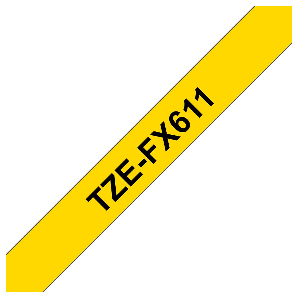 Cinta amarilla con texto negro TZE-FX611.