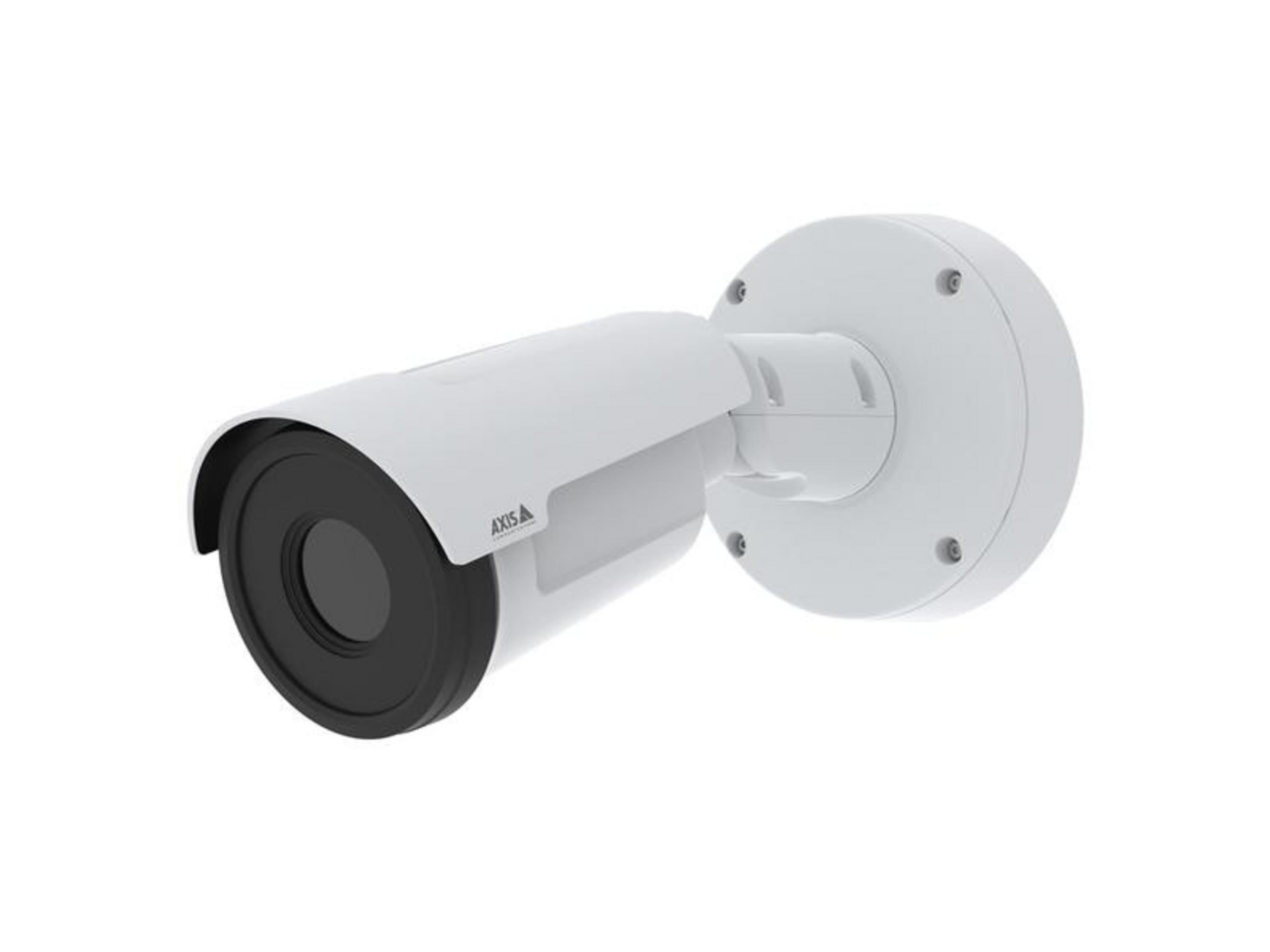 Biała kamera bezpieczeństwa z czarnym obiektywem, zamontowana na ścianie.