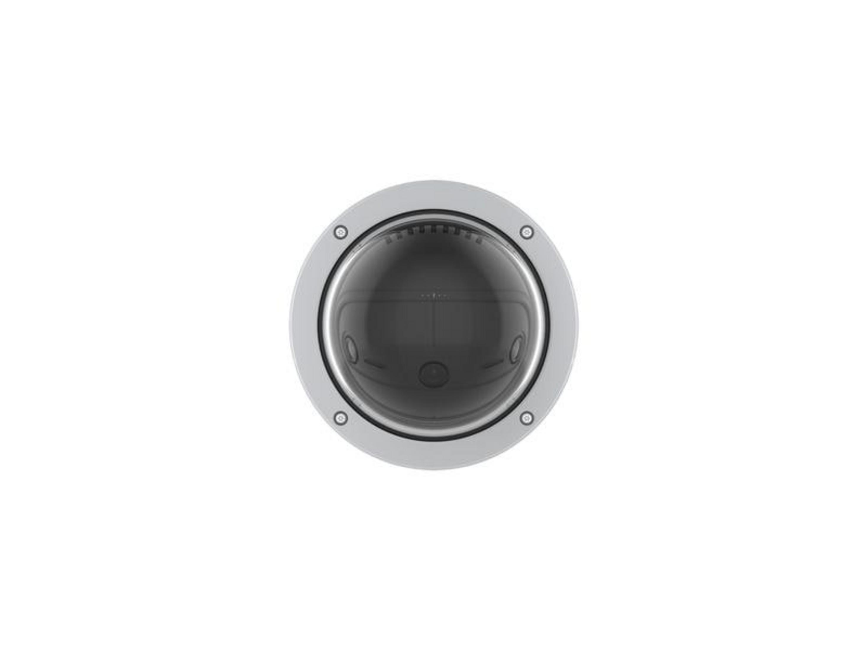 Szara kamera kopułkowa, na białym tle.