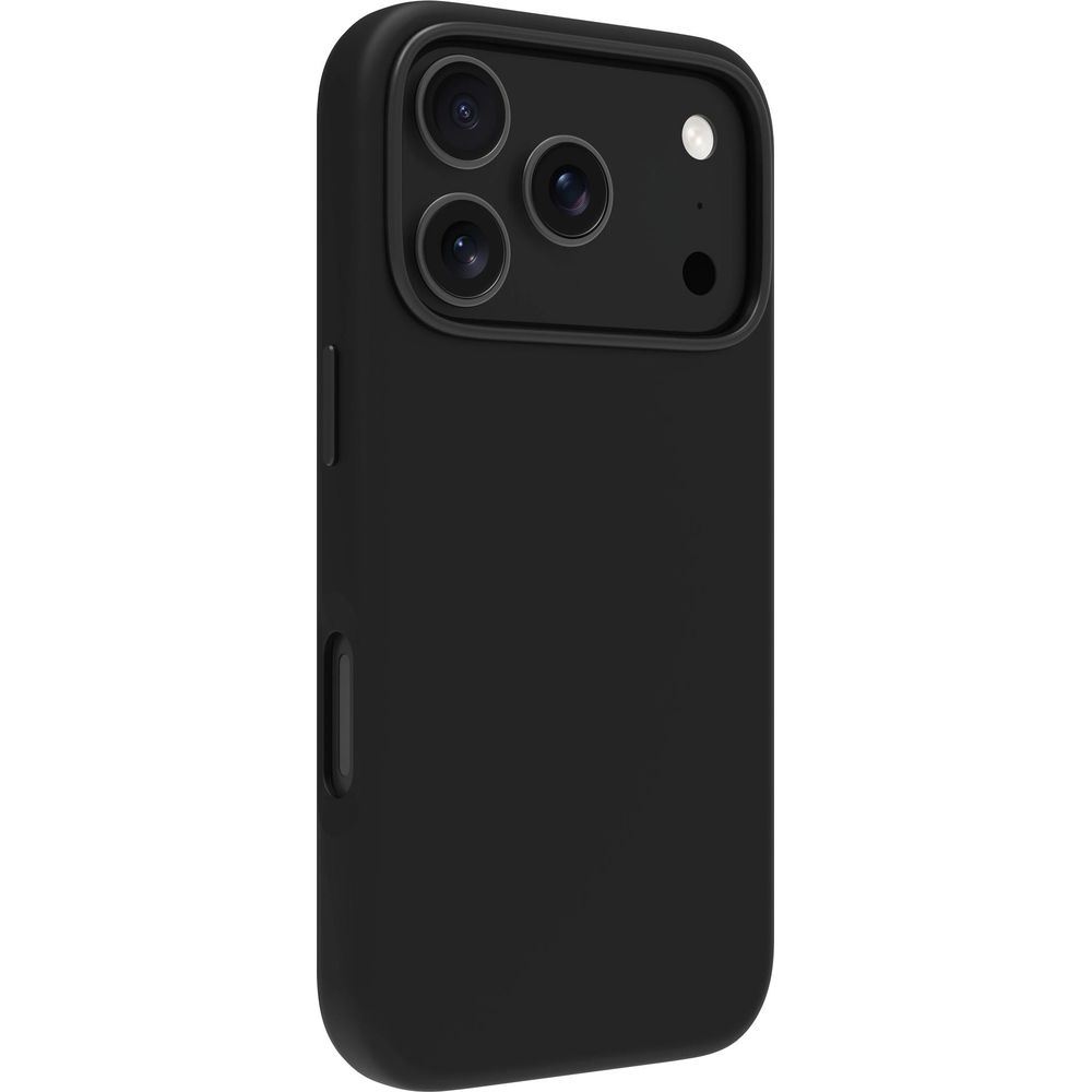 Custodia nera per telefono con tre obiettivi e flash.