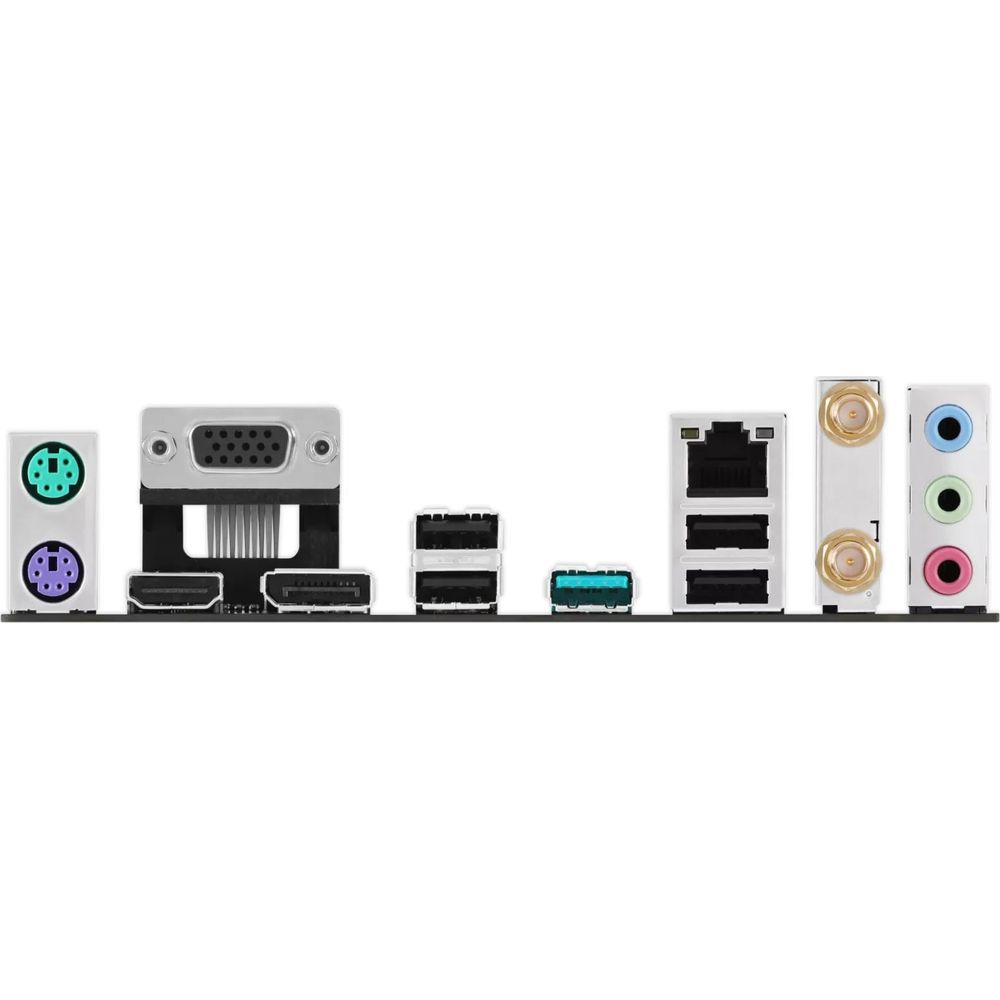 Rząd portów komputerowych: PS/2, VGA, HDMI, USB i audio.