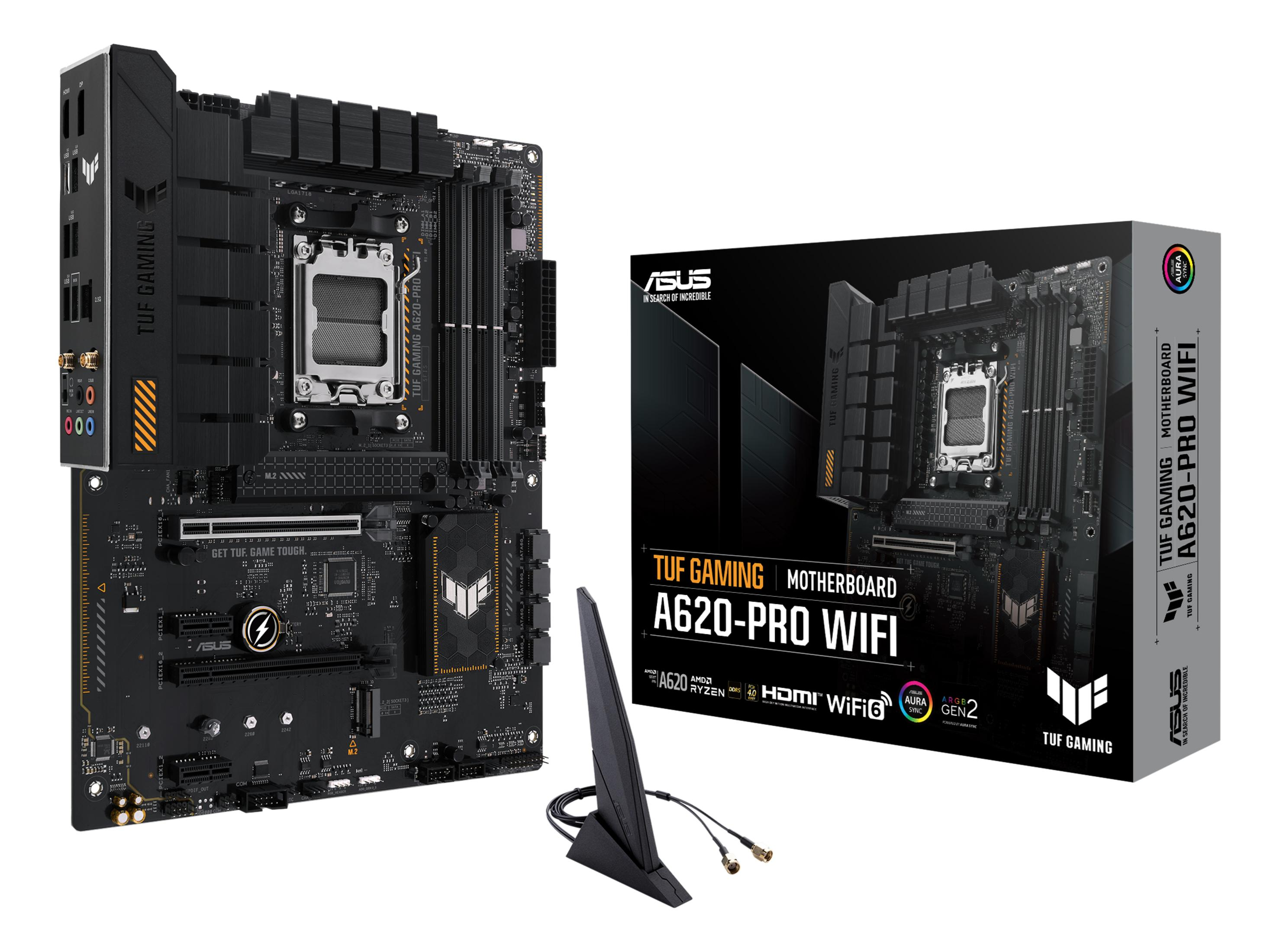 ASUS Tuf Gaming A620-PRO WiFi 6400MHz (OC) DDR5 M.2 HDMI DP AMD A620 DDR5 ATX Anakart