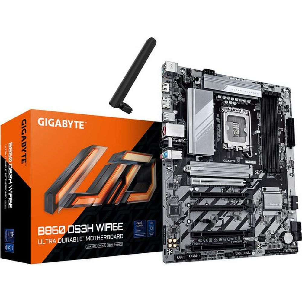 Płyta główna Gigabyte z pudełkiem i anteną