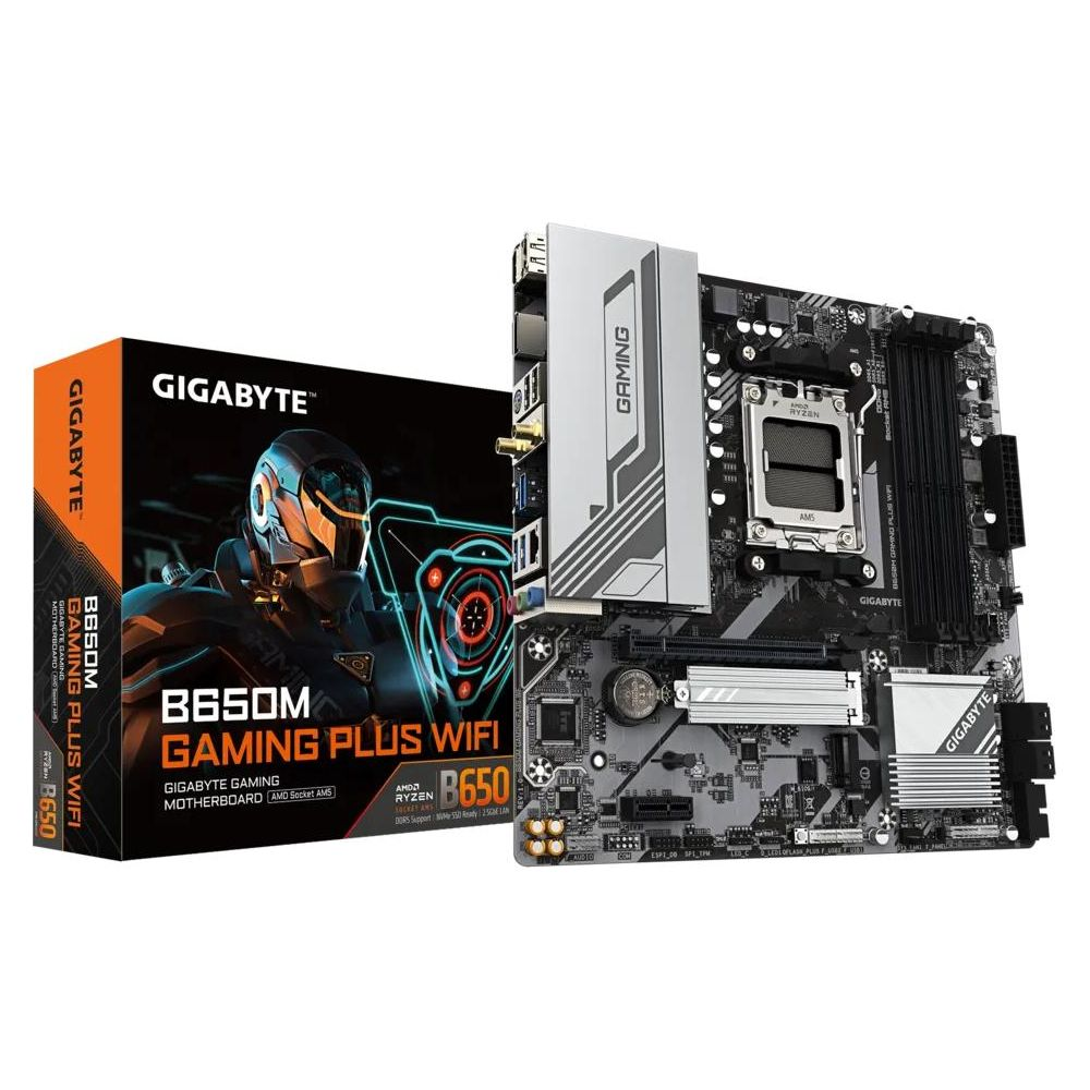 Płyta główna Gigabyte B650M Gaming Plus Wifi z opakowaniem.