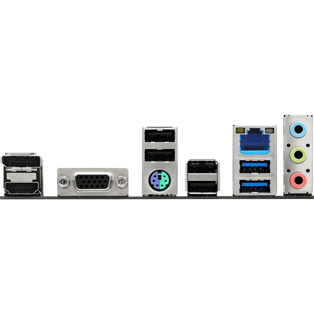 Złącza panelu tylnego: porty USB, sieciowe i audio.