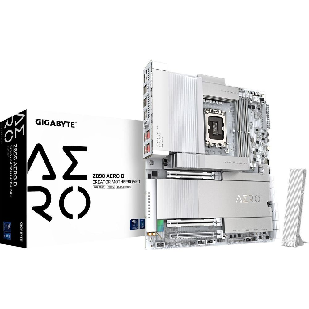 Płyta główna Gigabyte Z890 Aero D Creator i opakowanie.