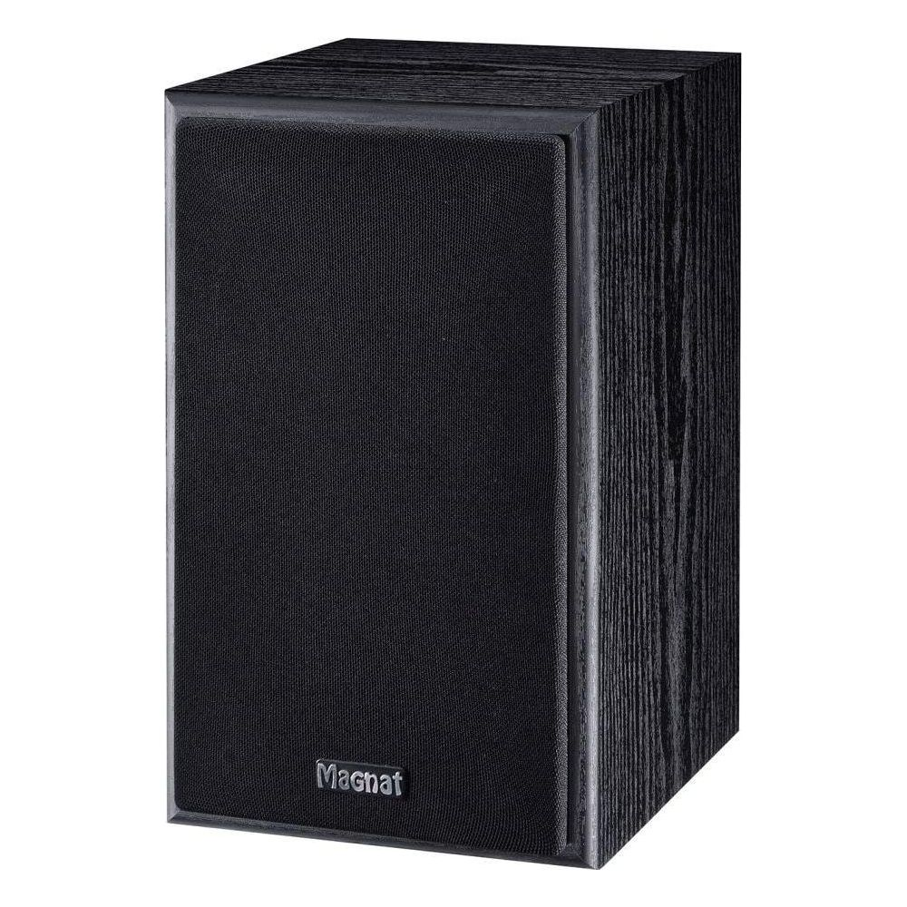 Enceinte Magnat noire finition grain de bois.
