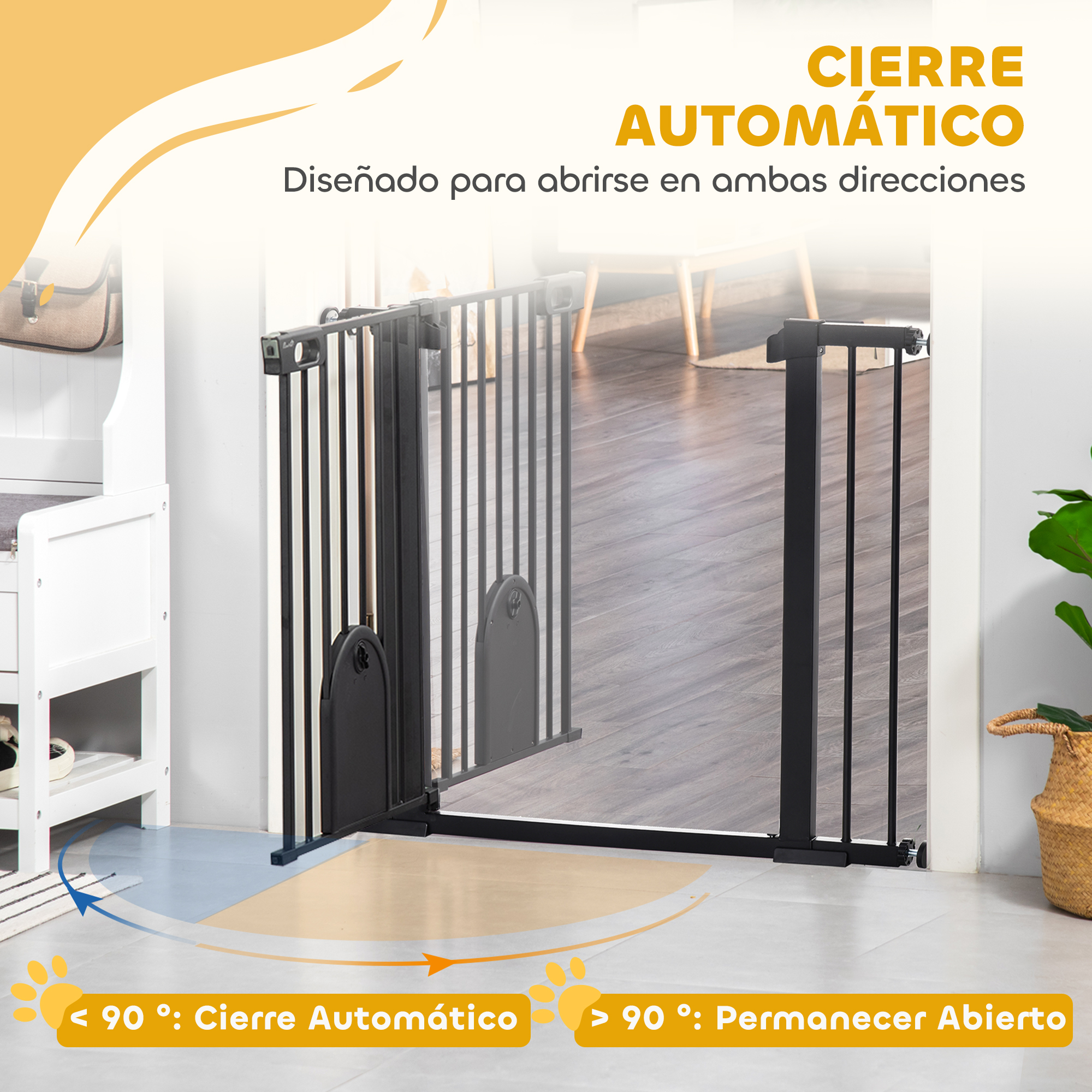 Una puerta de seguridad automática negra con dos puertas en una habitación.