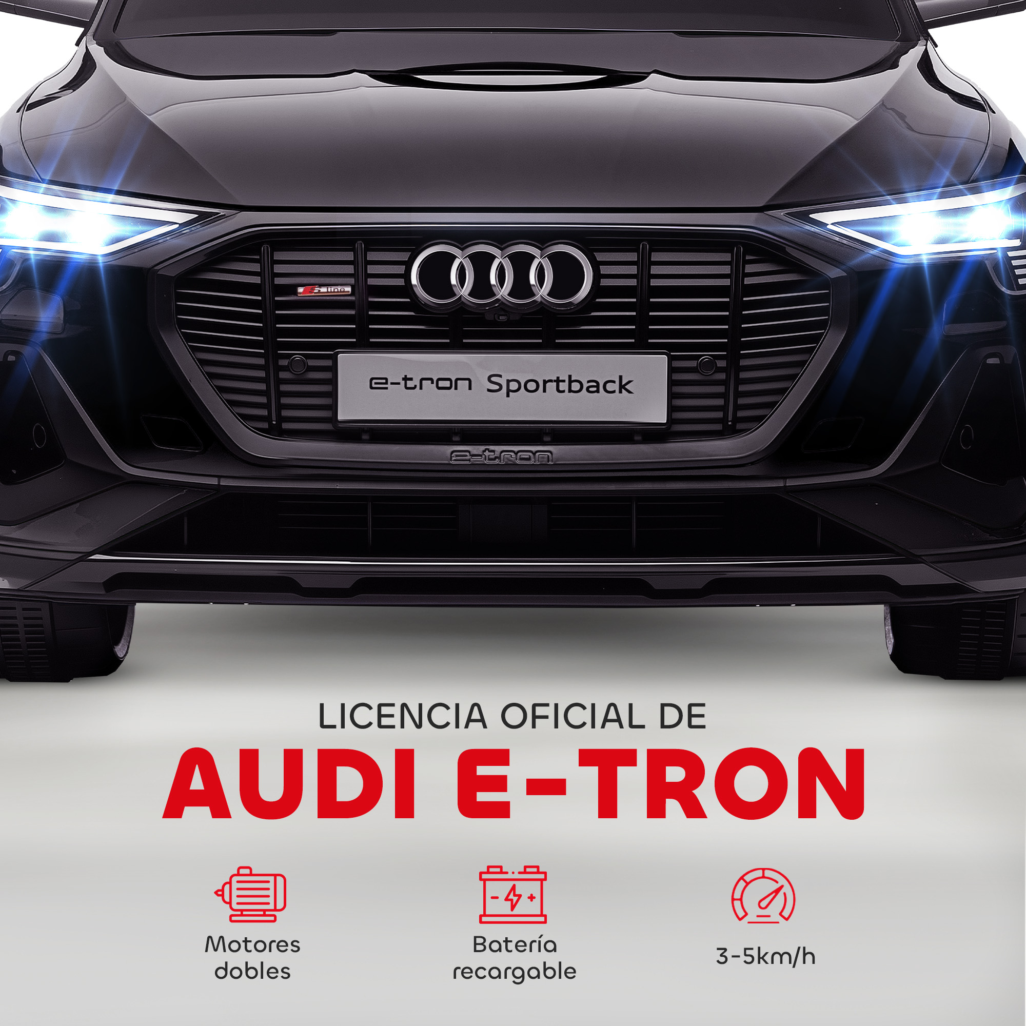 Coche de juguete Audi E-Tron con licencia oficial.
