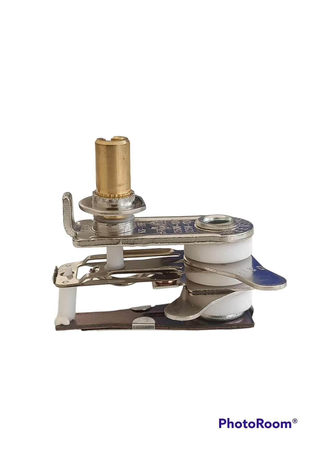 Pirinç pimli, metal kollu ve beyaz seramik yalıtımlı termostat.