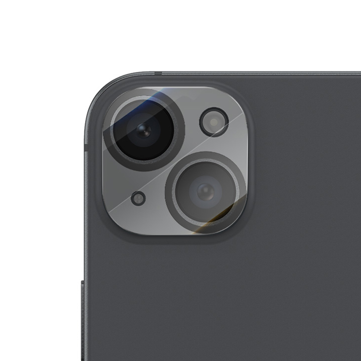 Arrière d'un smartphone sombre avec module triple caméra.