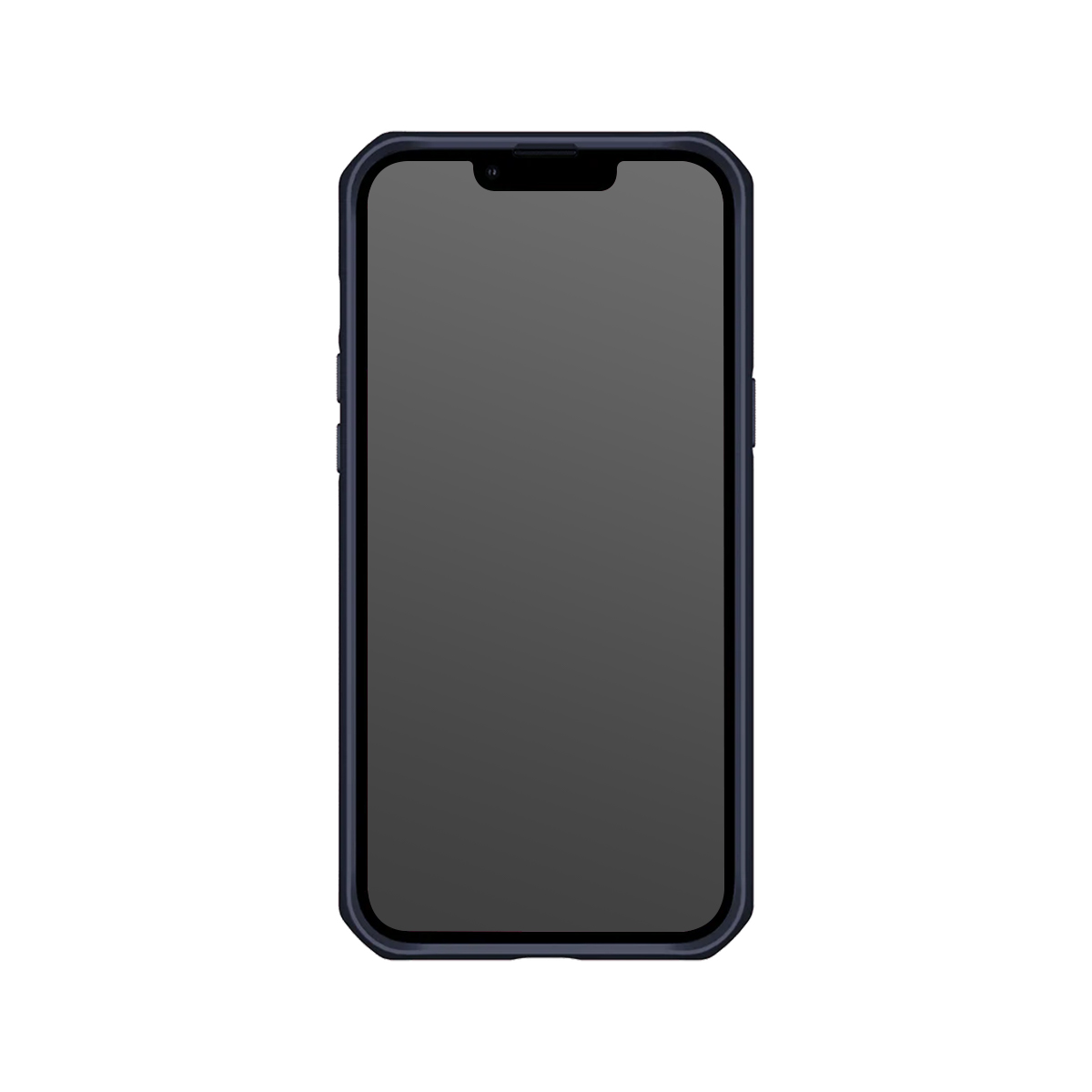 Uno smartphone scuro con notch e schermo scuro.