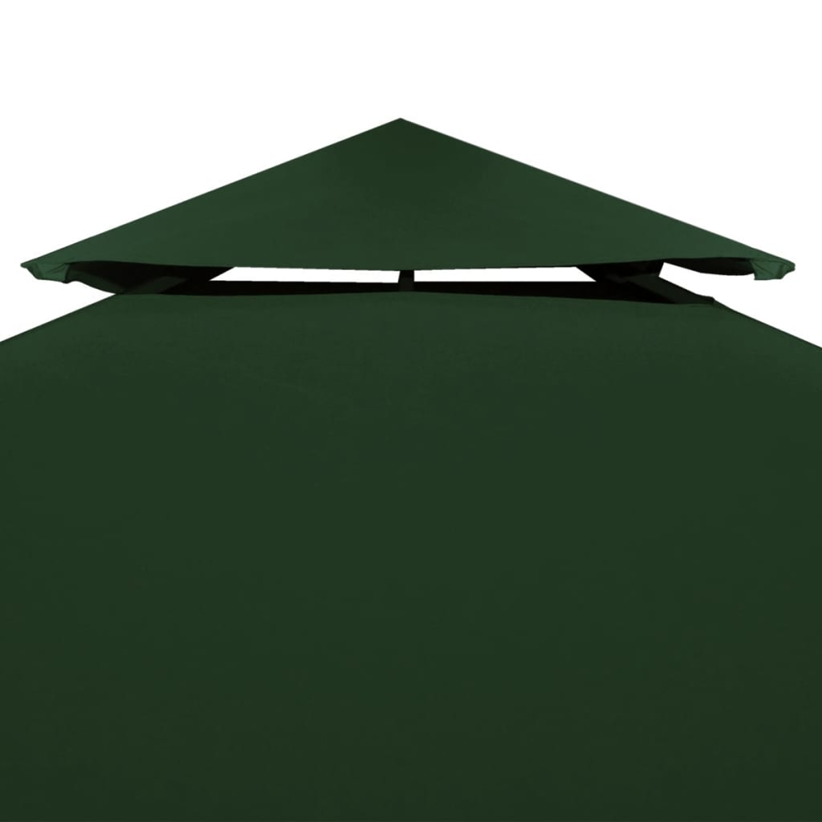 Tendalino gazebo verde scuro a doppio strato. Sfondo bianco.