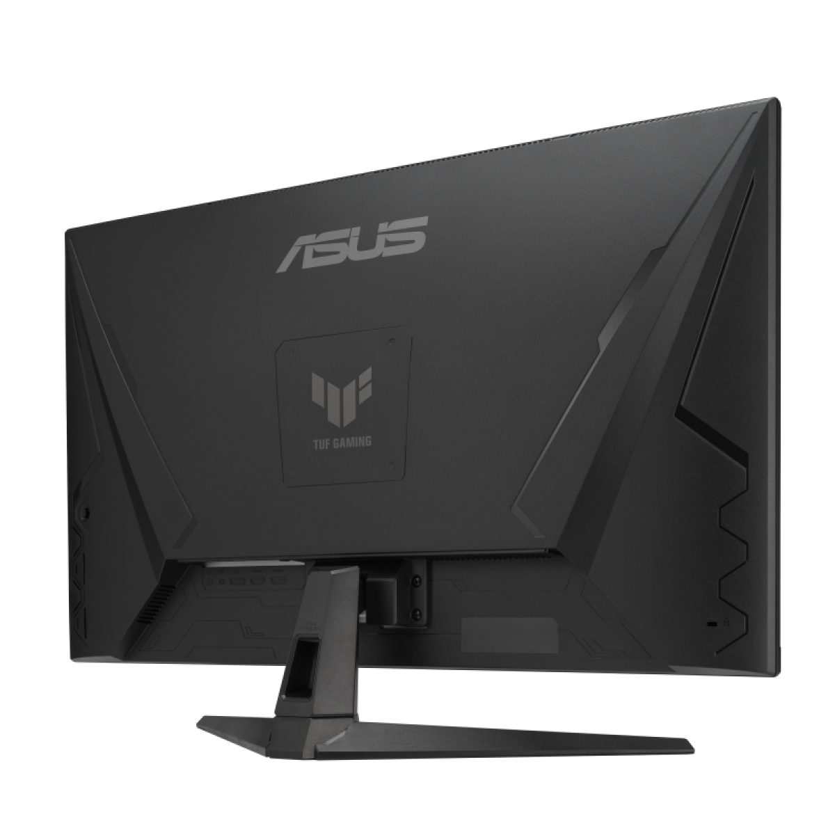 Arrière d'un moniteur noir Asus TUF Gaming avec son logo.