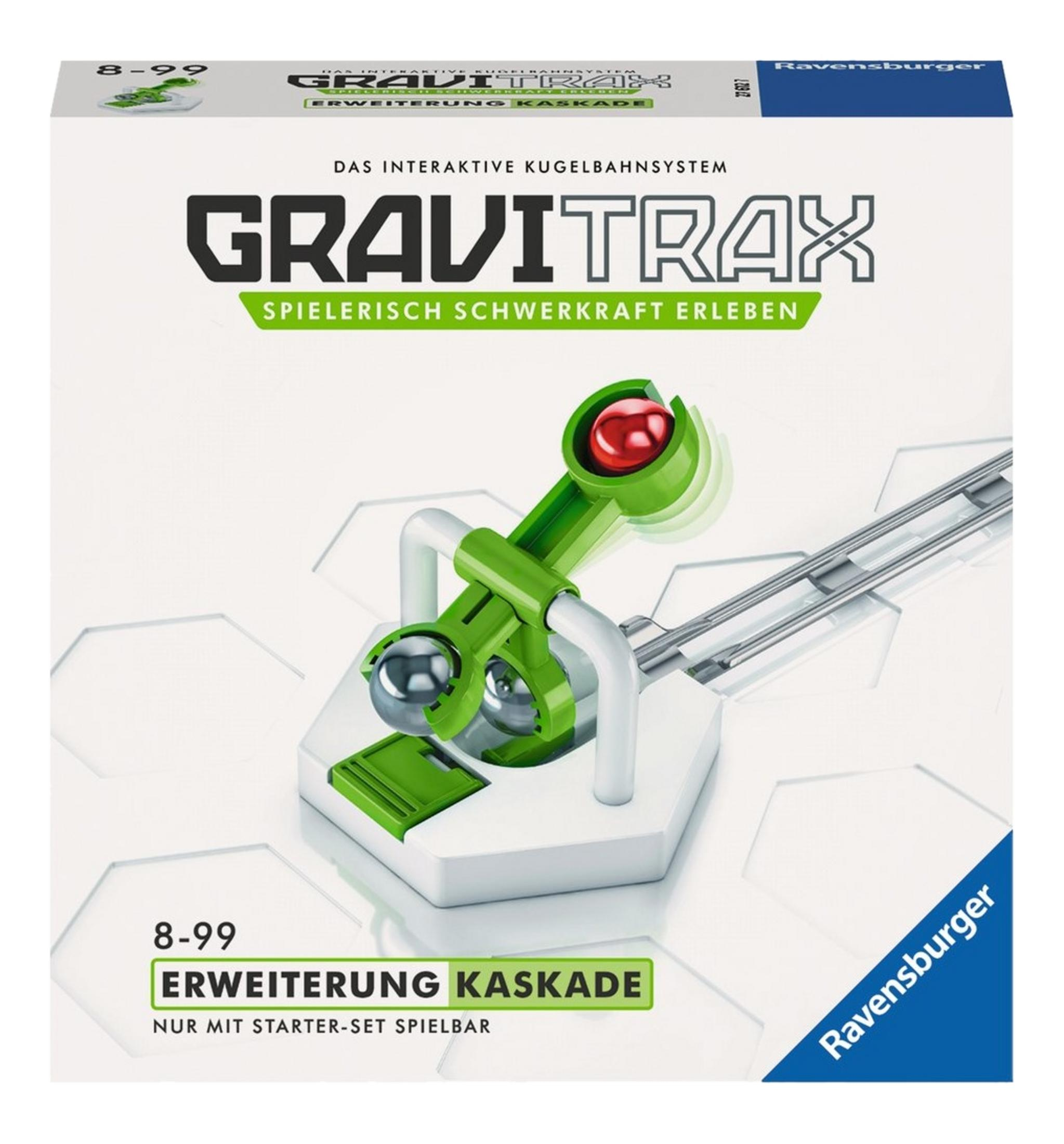Gravitrax Erweiterung Kaskade Spielzeug mit Kugeln und Schienen.
