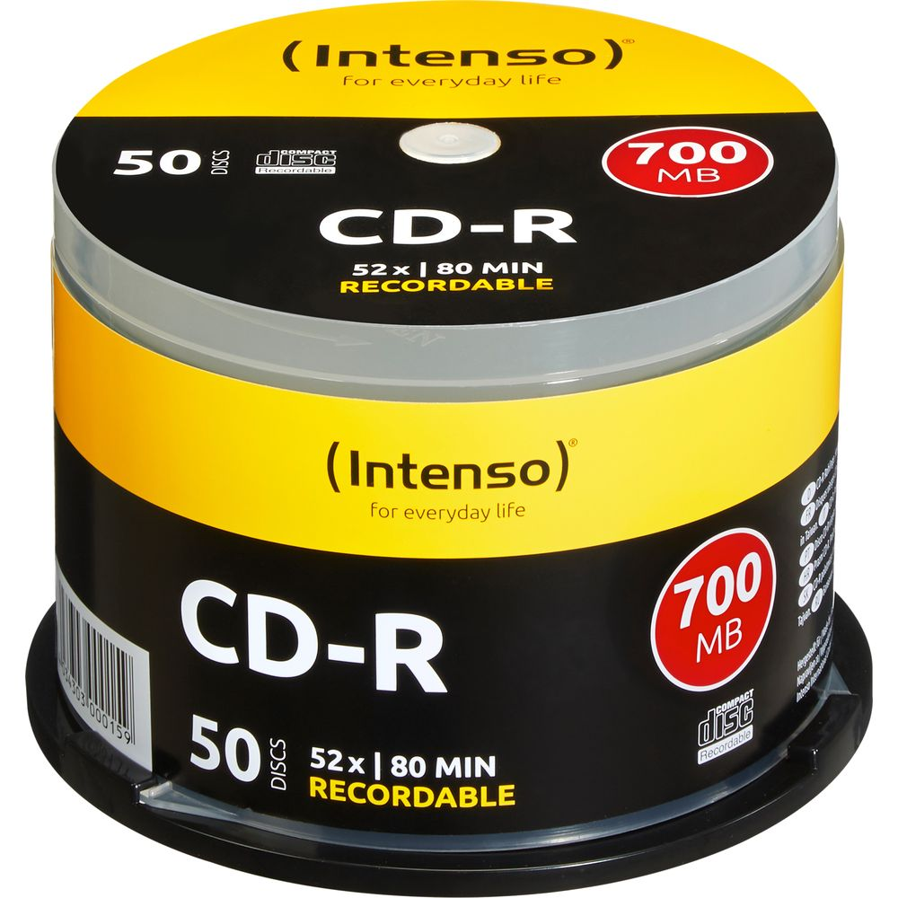 Opakowanie 50 szt. płyt CD-R Intenso, 700 MB, 52x, 80 min.