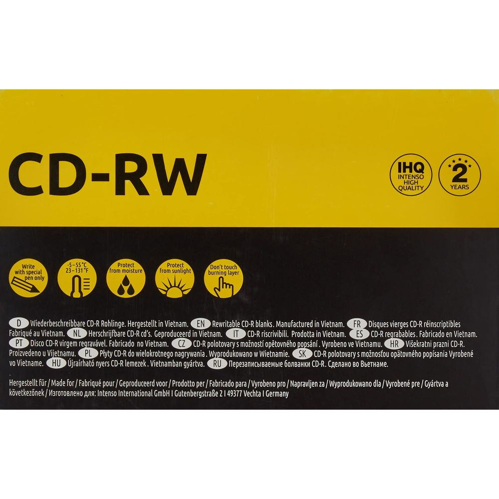 Płyty CD-RW z informacjami o specjalnym użyciu, temp. i pochodzeniu.