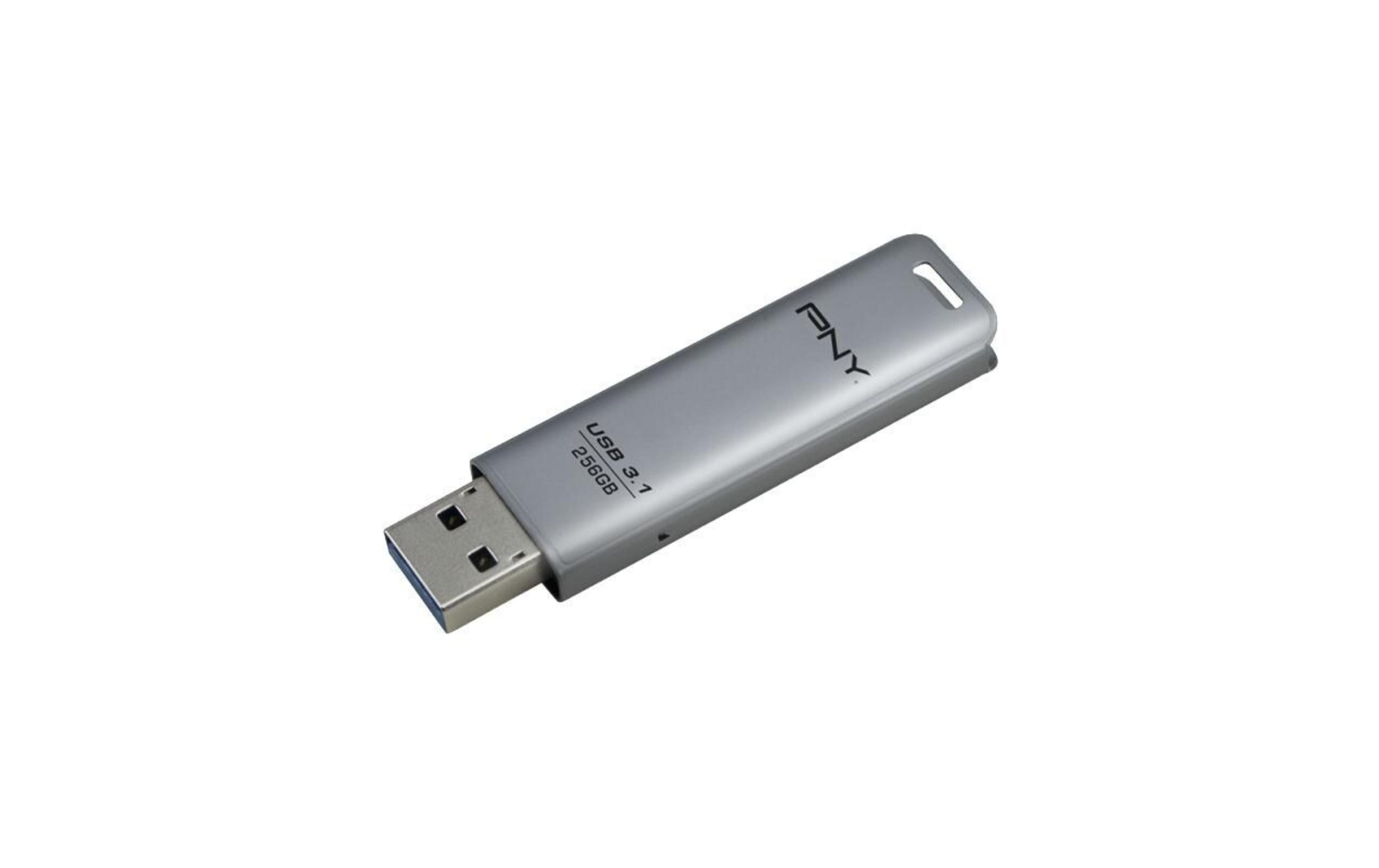 Srebrny pendrive PNY USB 3.1 256GB ze złączem USB.