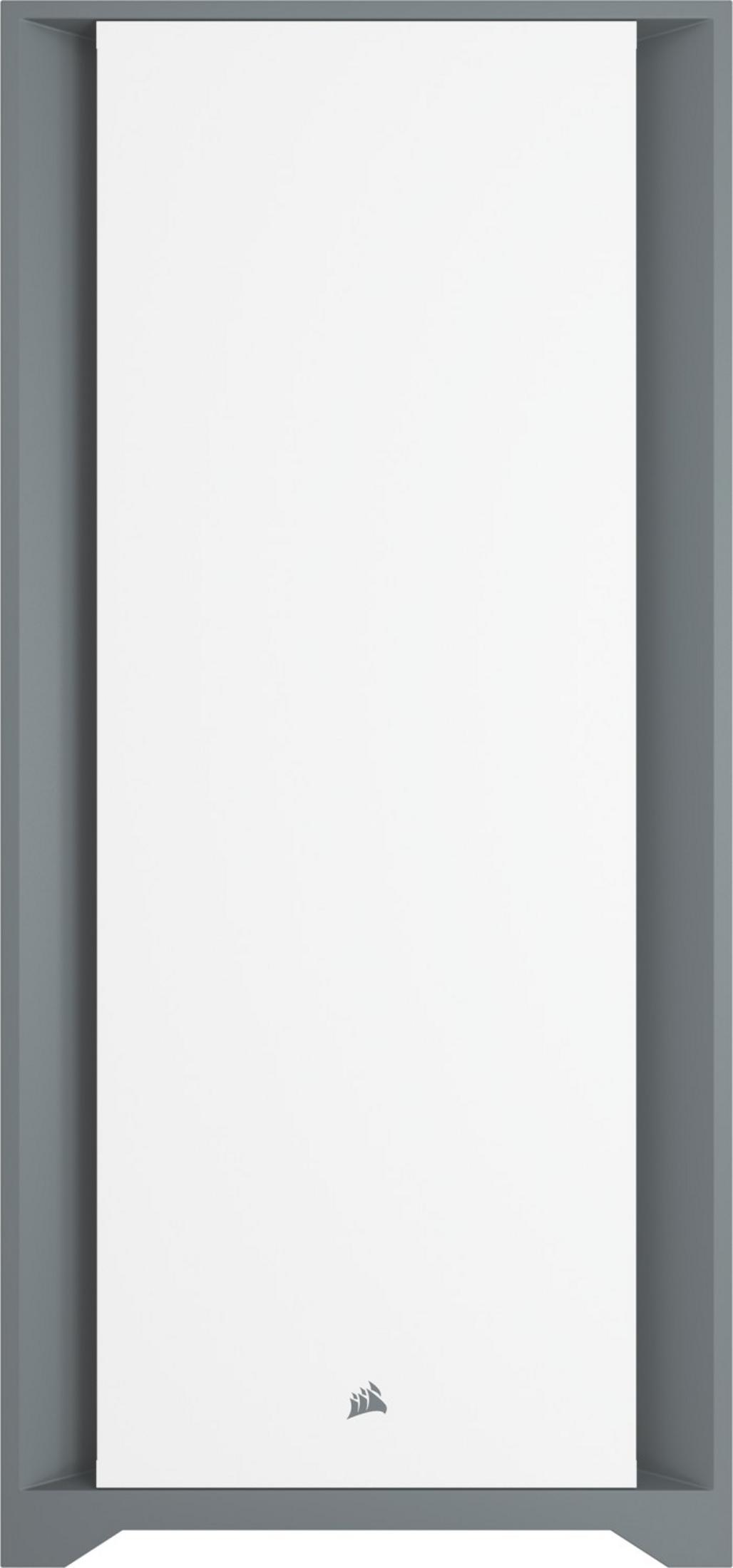 Un rettangolo bianco con bordo grigio e un piccolo logo in basso.