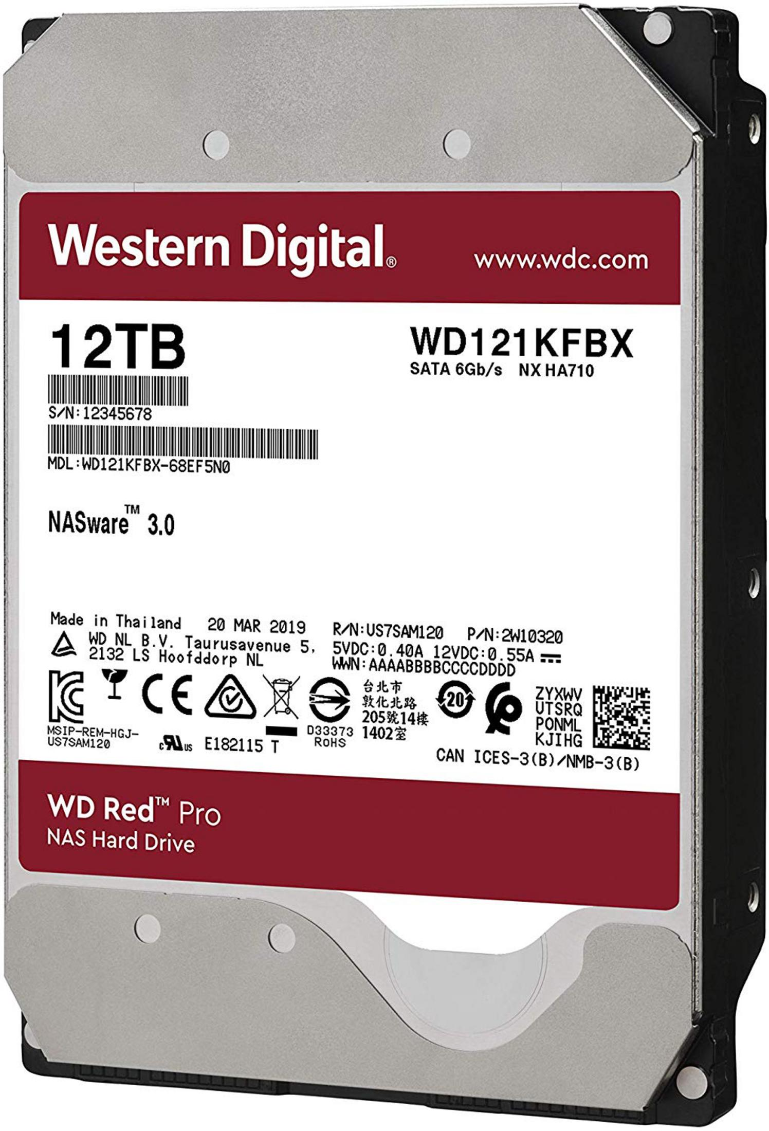 Western Digital 12TB Festplatte. Modell WD121KFBX.