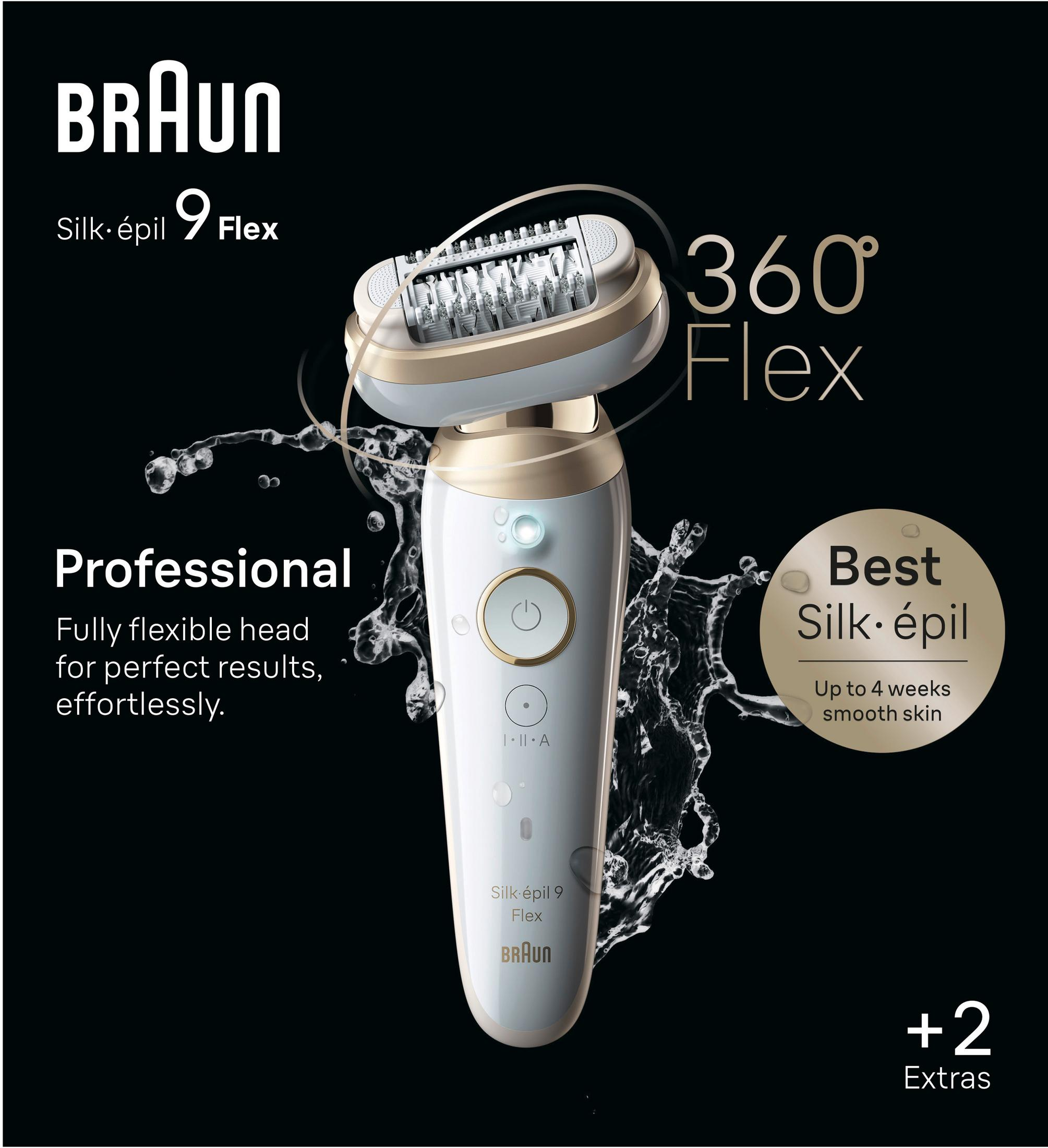 Epilatore Braun Silk-épil 9 Flex con testa flessibile 360° per risultati pro.