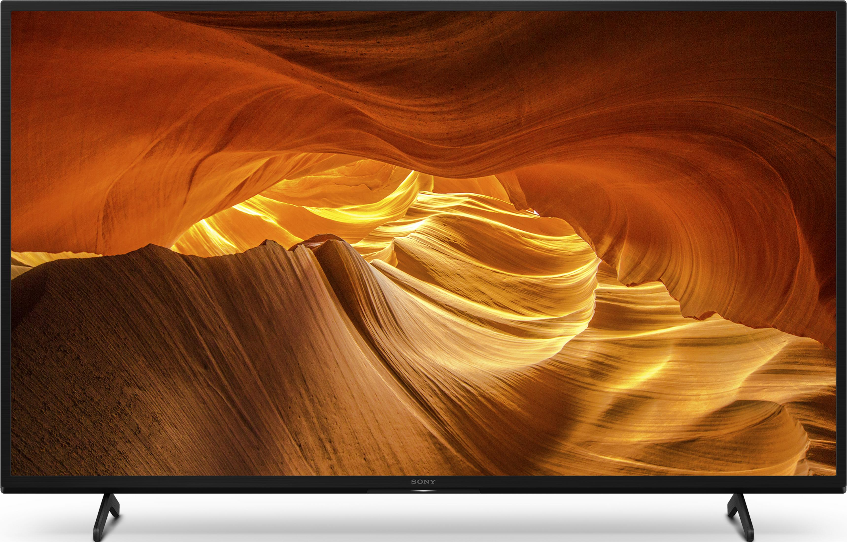 Ekran telewizora wyświetla kanion z pomarańczowymi formacjami skalnymi.