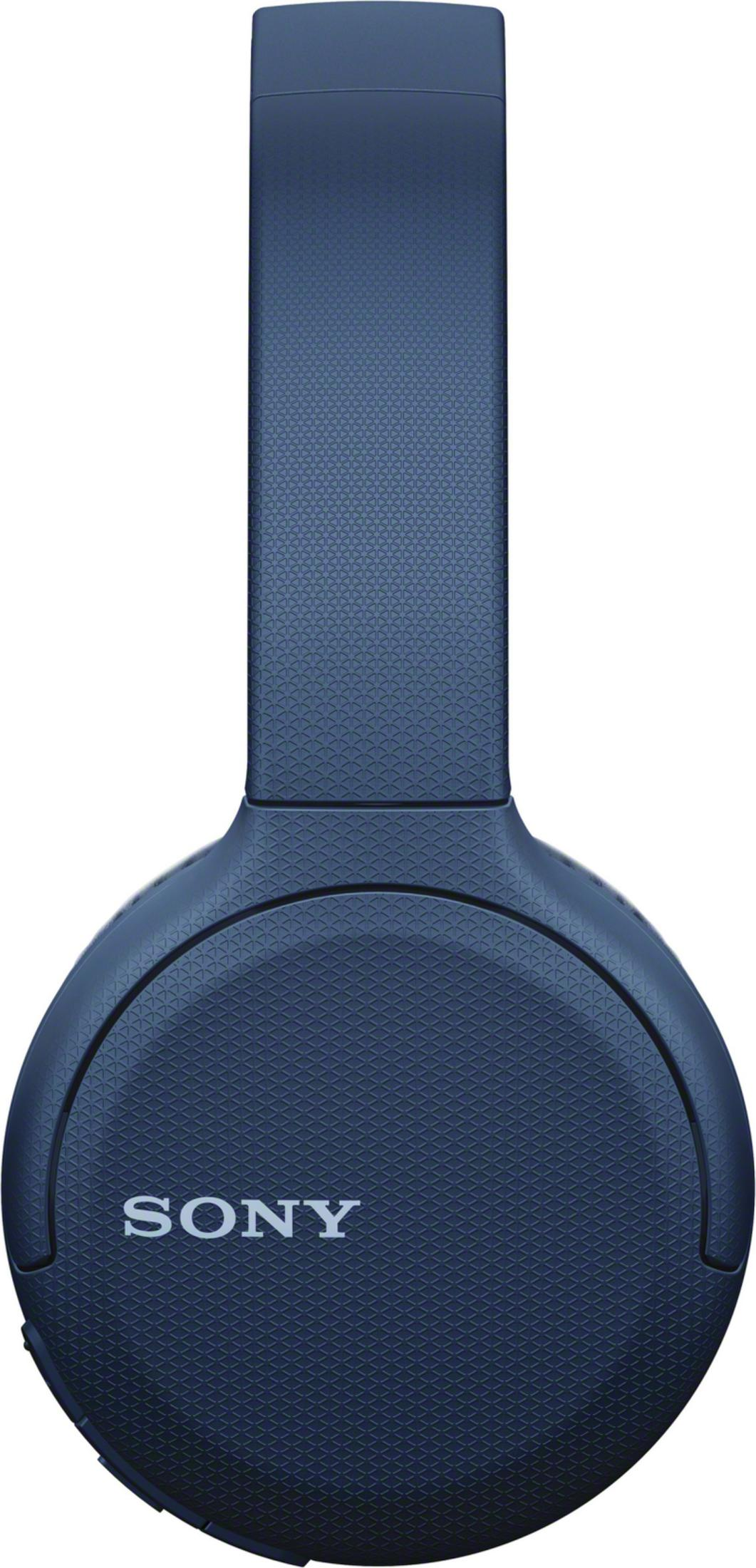 Auriculares Sony azul oscuro con superficie texturizada.