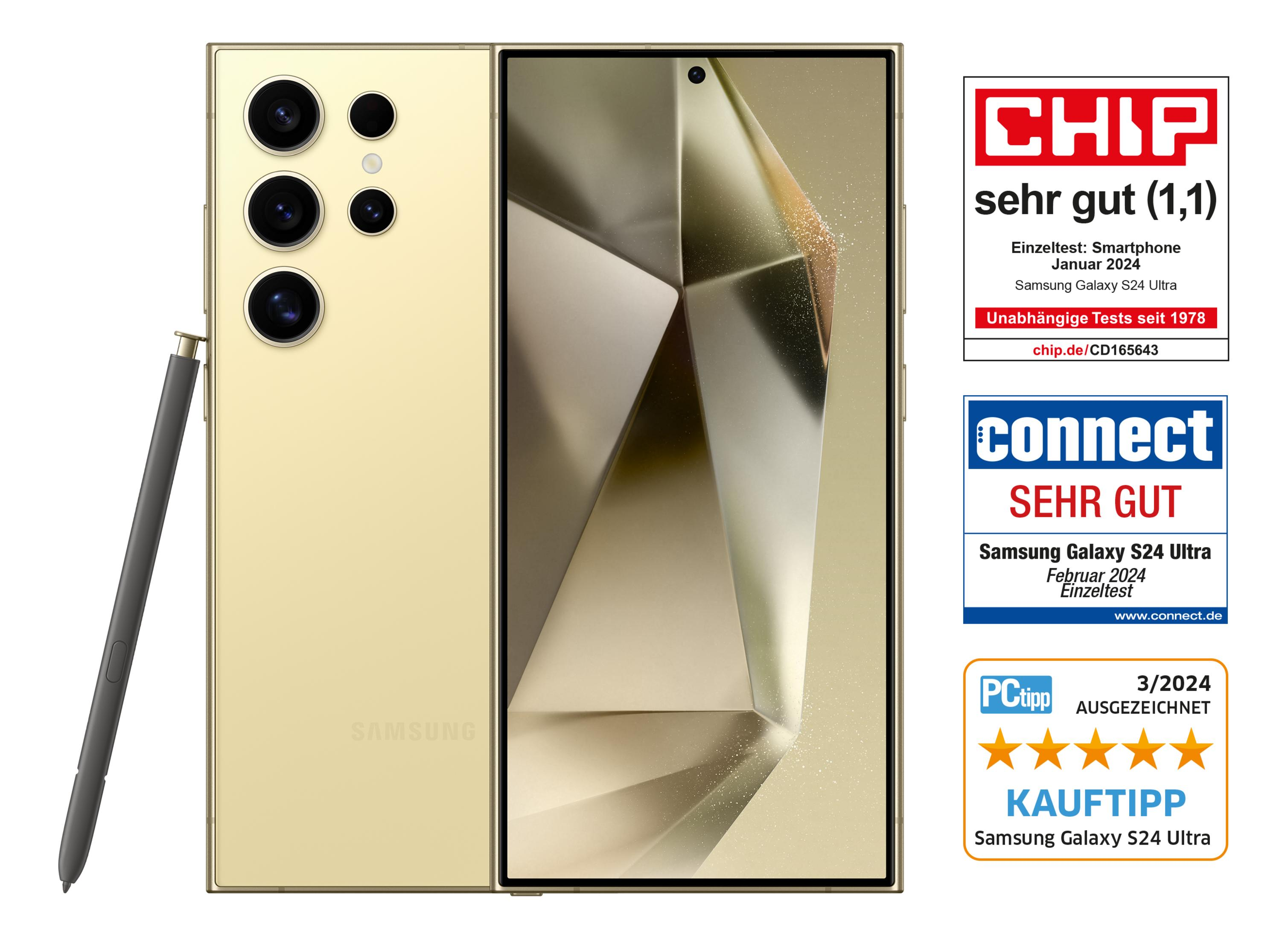 SAMSUNG Galaxy S24 Ultra, Titanio, Amarillo, Móvil Android, 512 GB