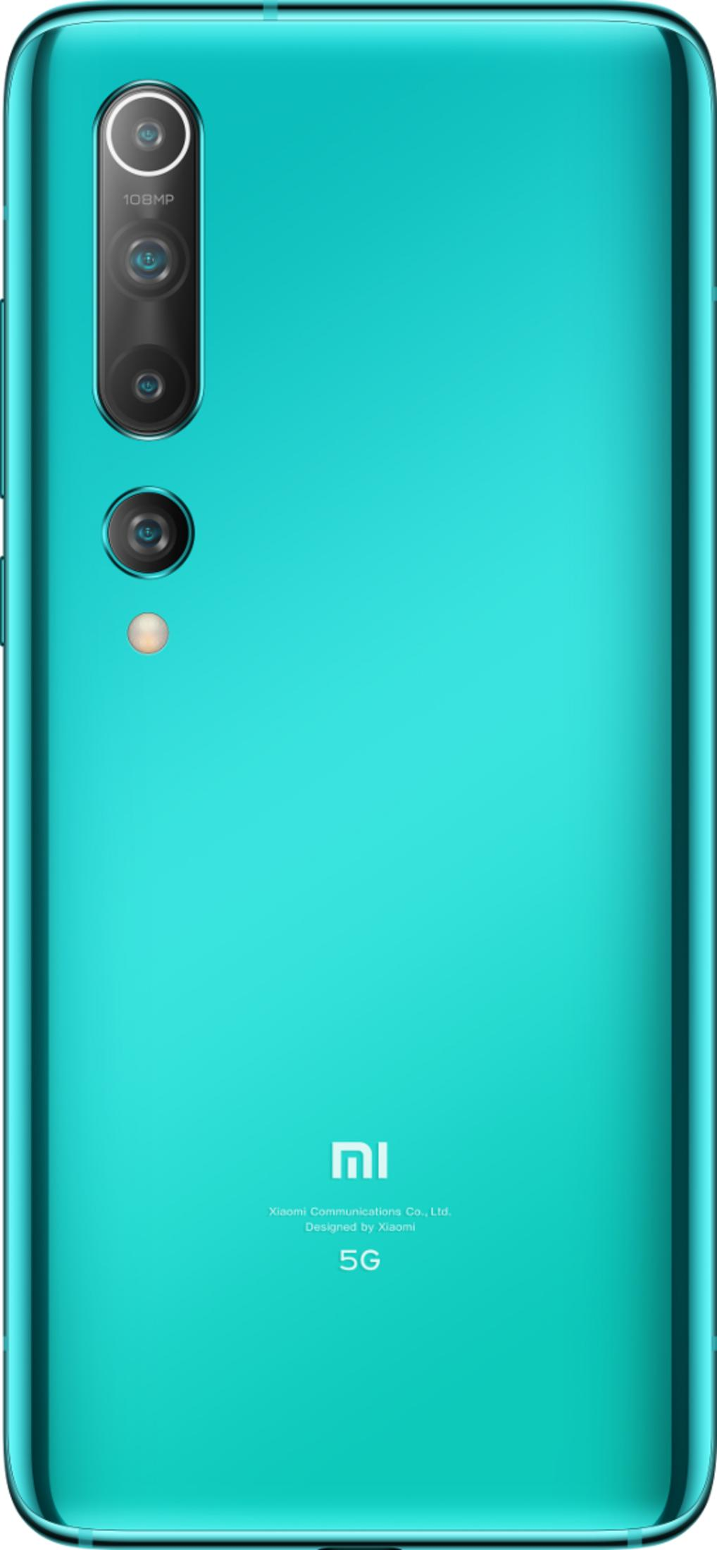 Turkusowy smartfon z aparatem 108MP i logo Xiaomi.