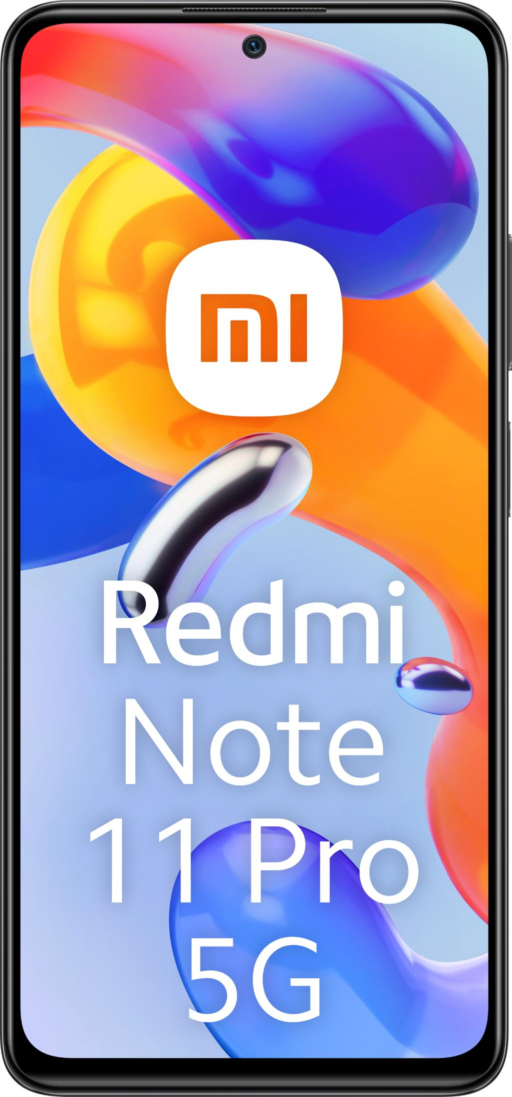 Xiaomi Redmi Note 11 Pro 5G na niebiesko-pomarańczowym tle.