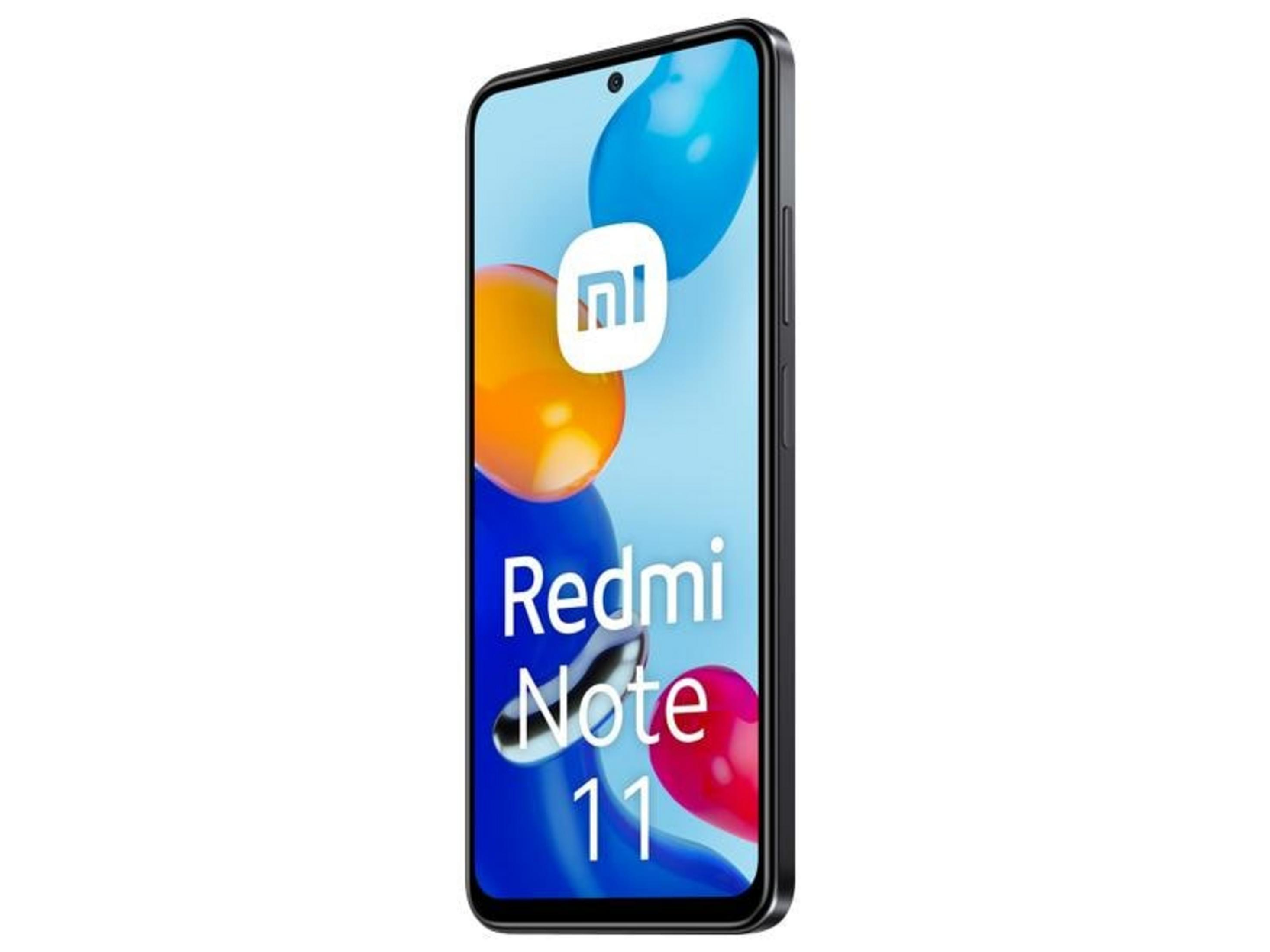 A smartphone displaying the Redmi Note 11 text and Mi logo.