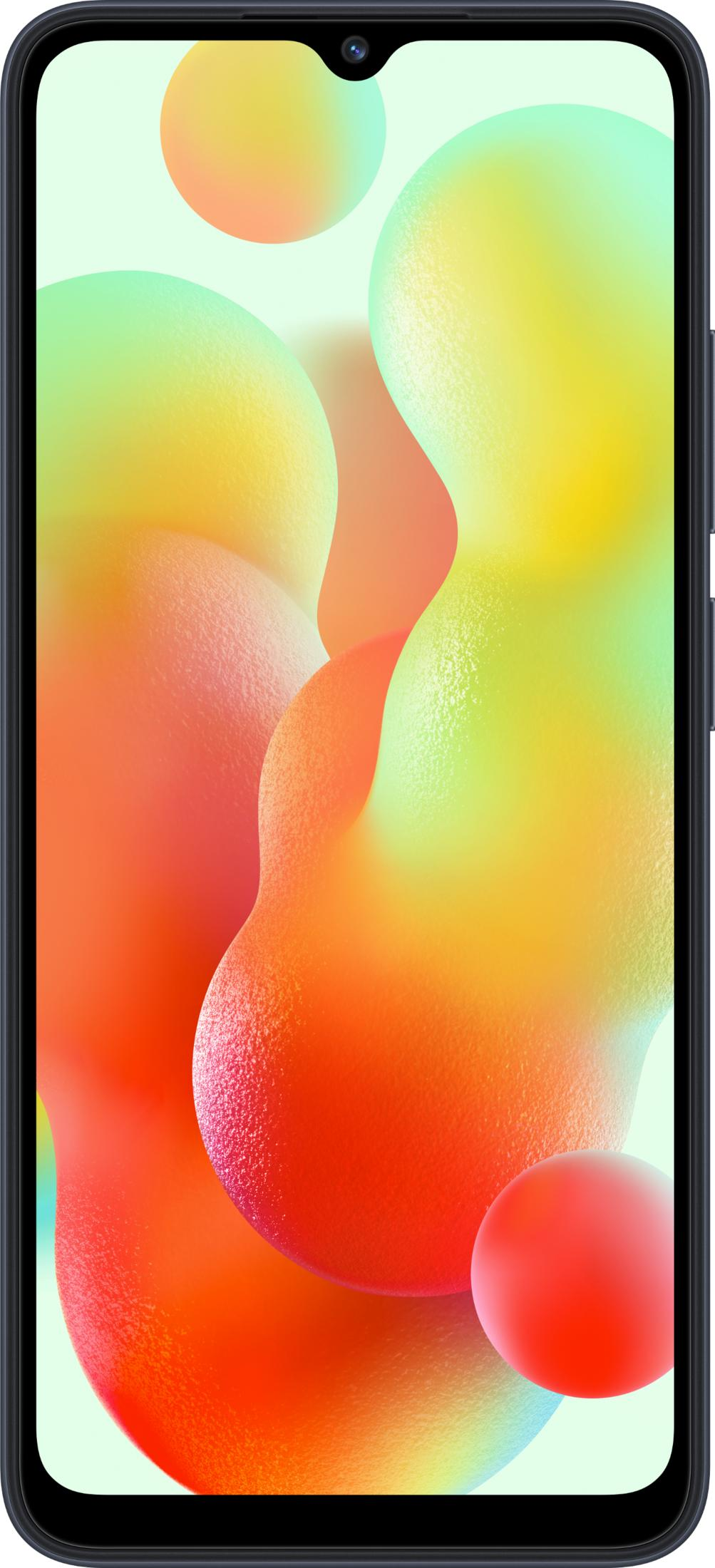 Smartphone mit abstraktem Hintergrund in Orange, Gelb und Grün.