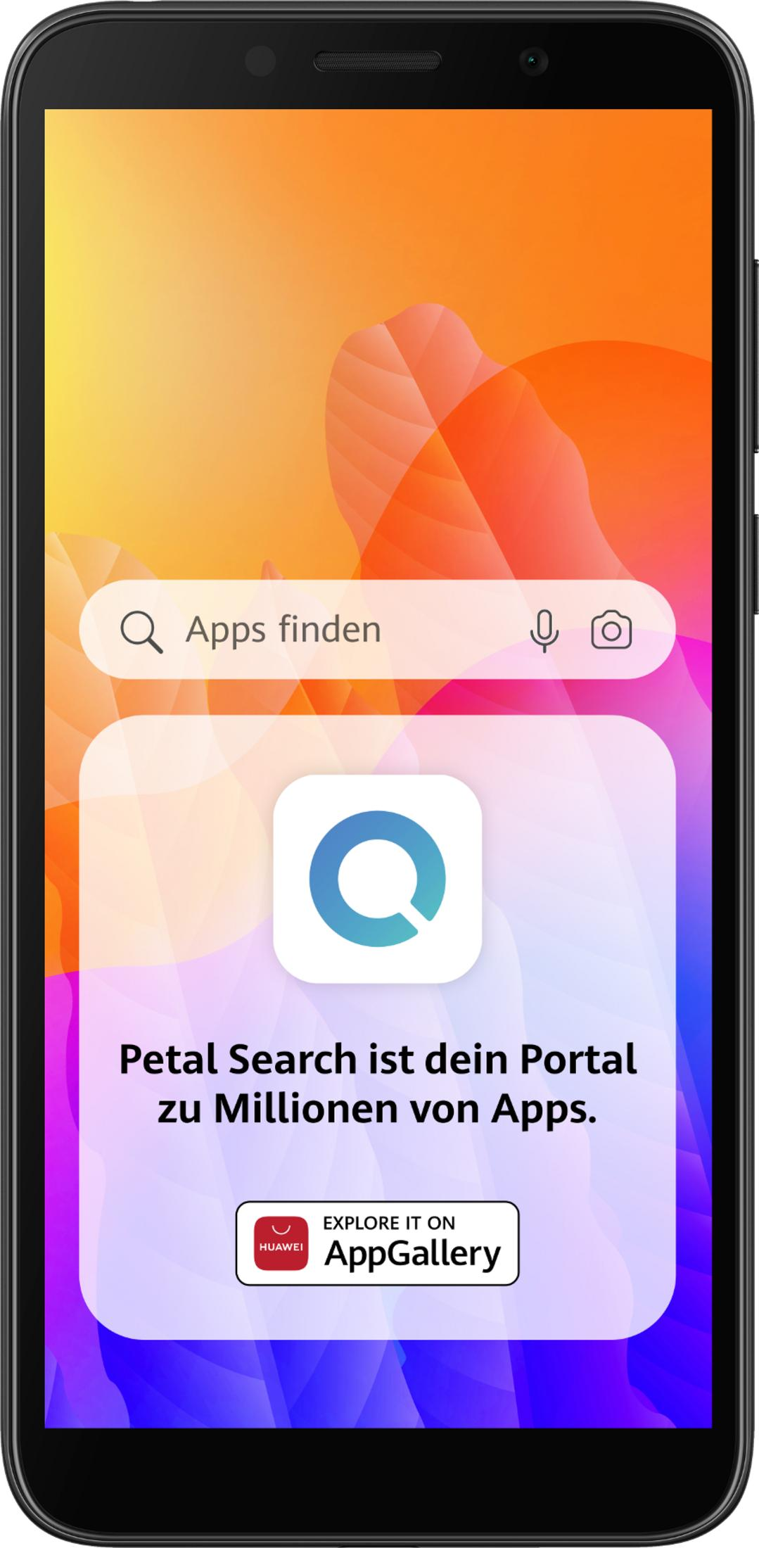 Smartphone startscherm met het Petal Search app-portaal.