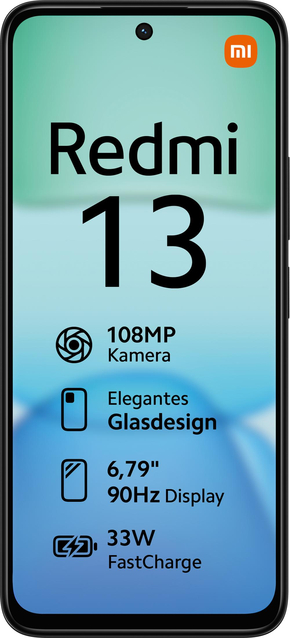 Redmi 13 mit 108MP Kamera, Glasdesign, 6,79" 90Hz Display, 33W FastCharge.
