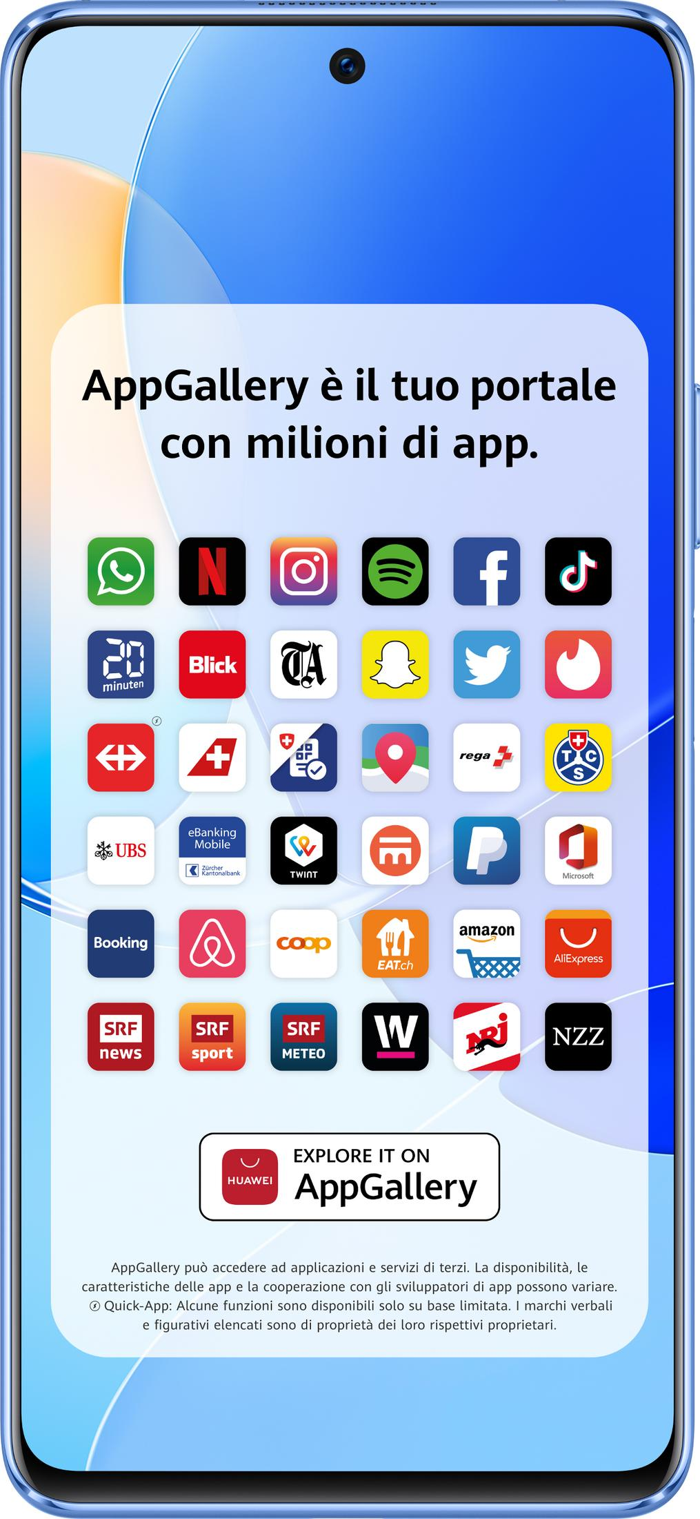 Galeria aplikacji na smartfony z licznymi ikonami aplikacji.