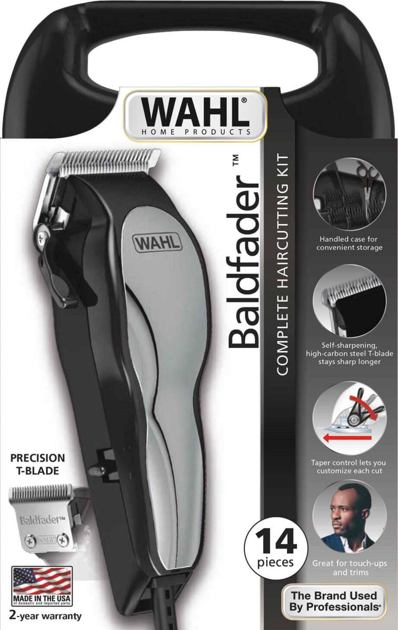Wahl Baldfader Haarschneidekit mit Präzisions-T-Klinge, 14 Teilen und Zubehör.