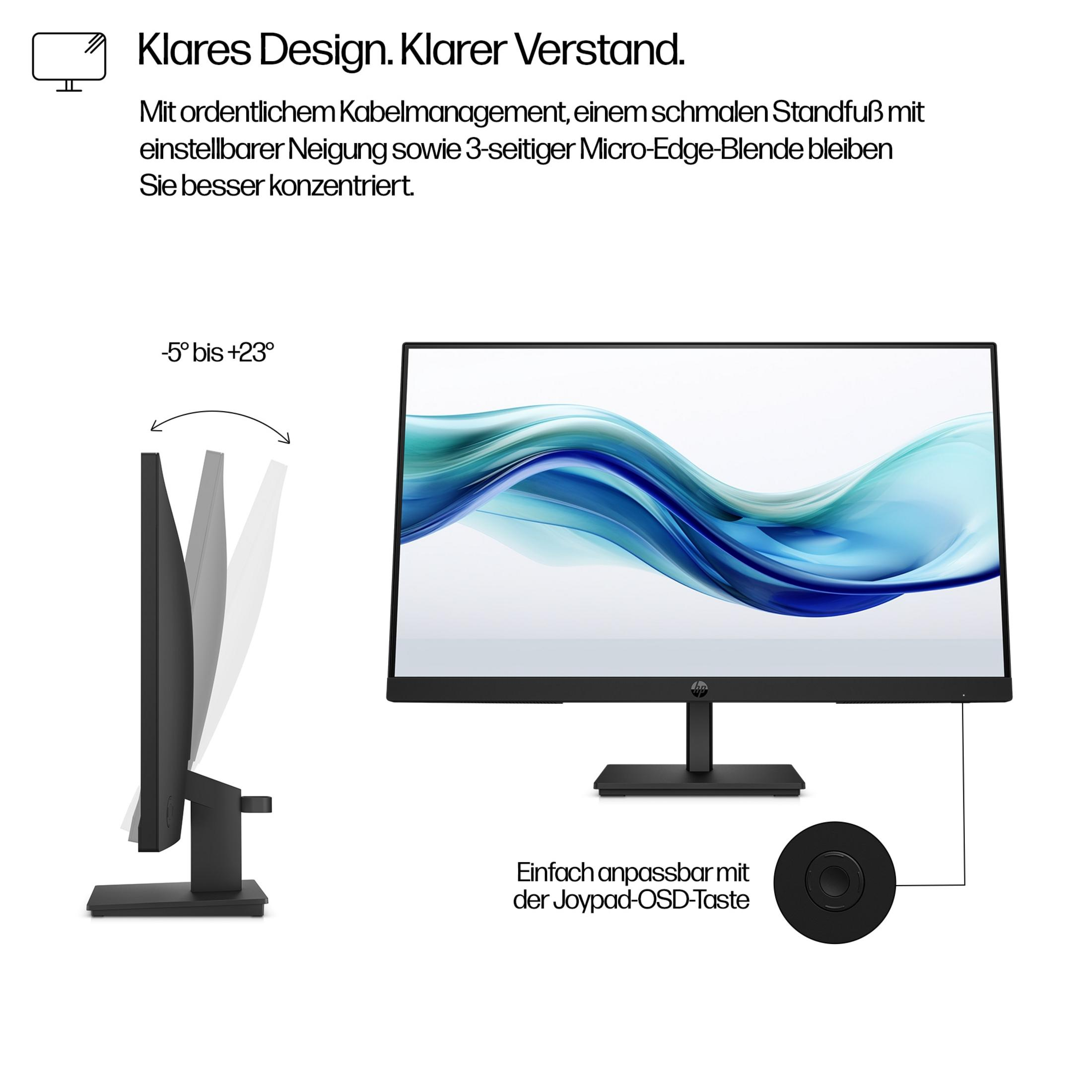 İnce tabanlı, eğimi ayarlanabilir monitör.