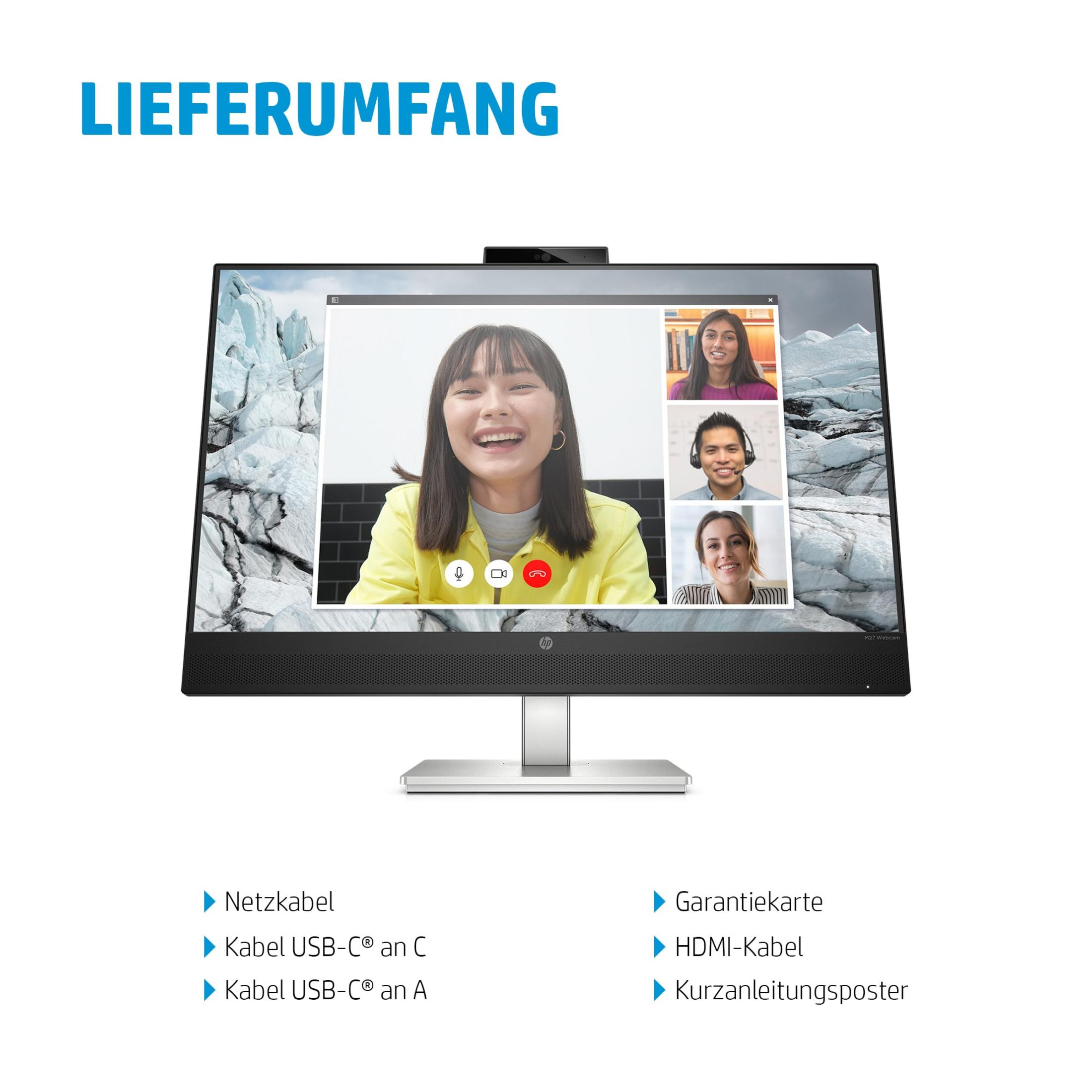 Ekran komputera z wideokonferencją: cztery osoby. Tekst: Zakres dostawy.