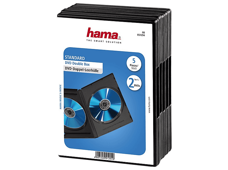 HAMA 51294 DVD DOUBLE STD BOX BLACK 2ER 5PCS Hülle Schwarz | MediaMarkt