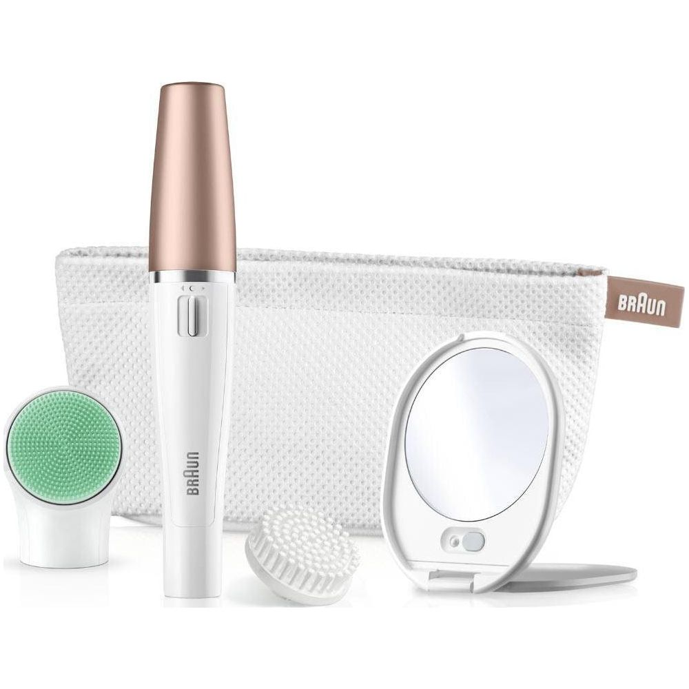 Urządzenie do oczyszczania twarzy Braun z końcówkami szczoteczki i lusterkiem