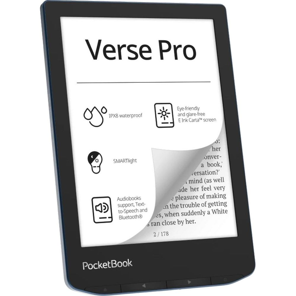 Czytnik PocketBook Verse Pro z wodoodpornością IPX8, SMARTlight i ekranem E Ink Carta.