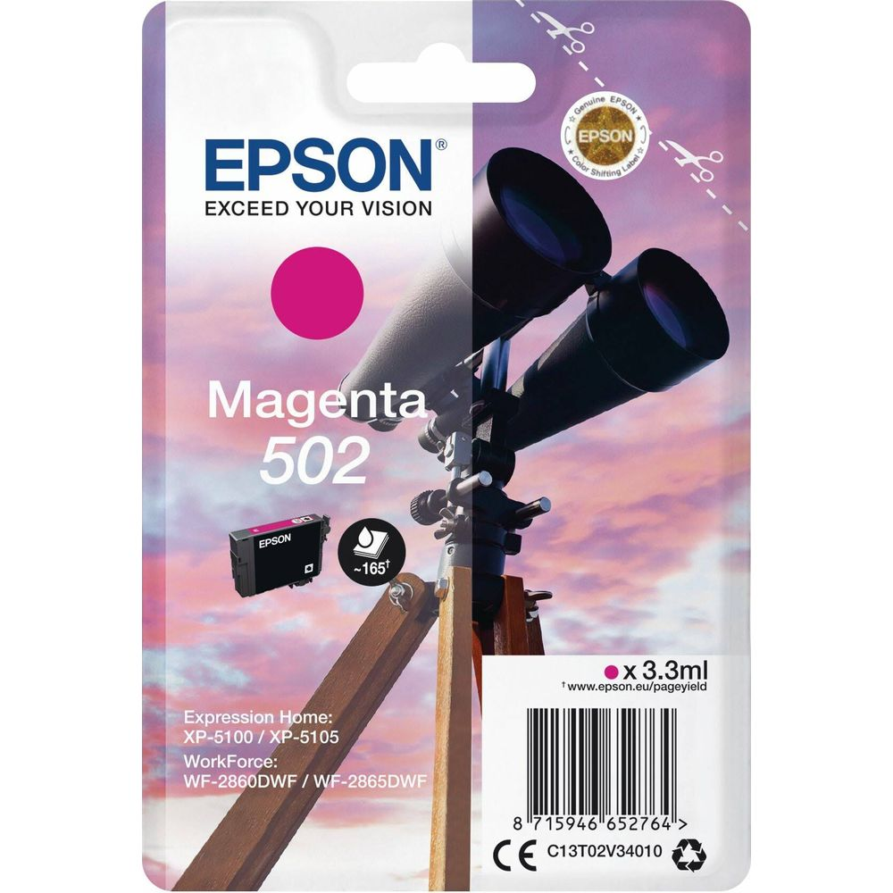 Tusz Epson Magenta 502 z teleskopem i pilotem, 3,3 ml.