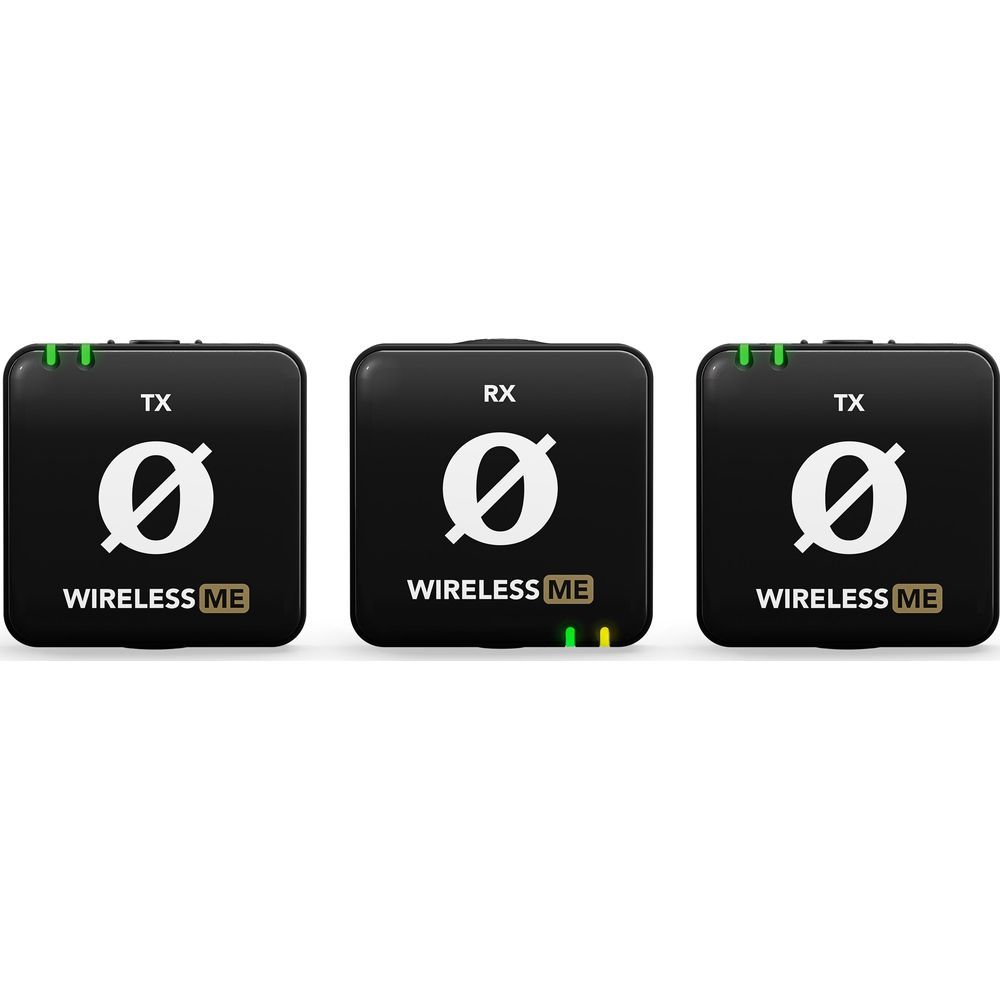 Tre dispositivi wireless neri con simboli ed etichette bianche.