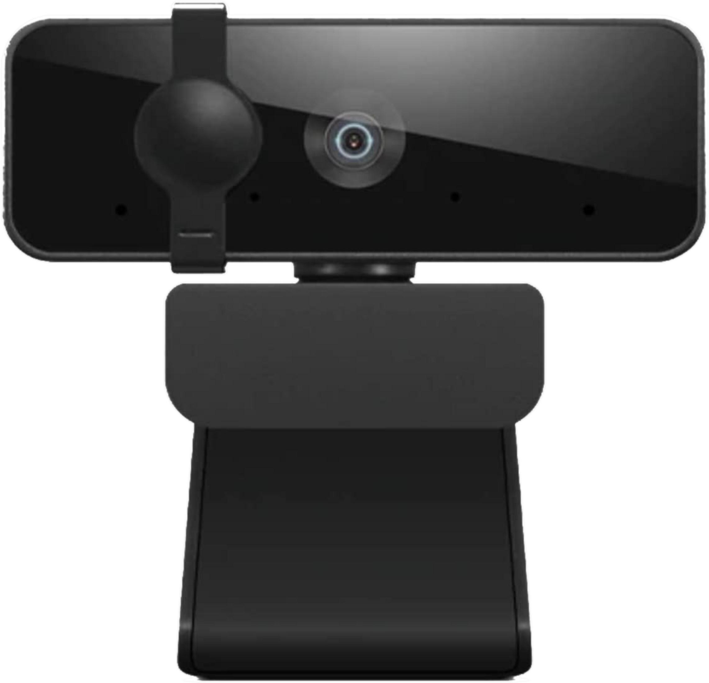 Czarna kamera internetowa z obiektywem i elastycznym klipsem.