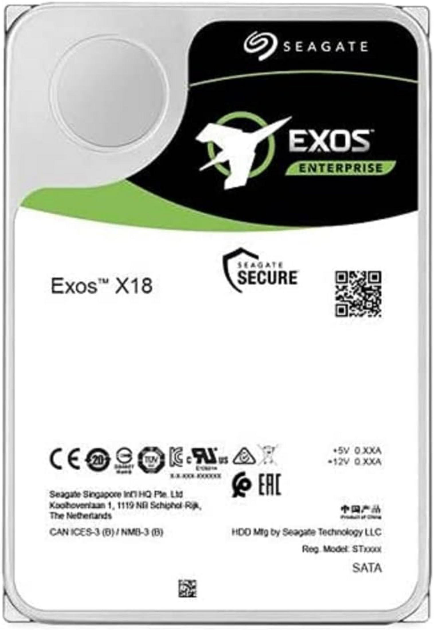 Hard disk Seagate Exos X18 con sigilli Ce, Tüv ed EAC. Modello: STXXXX.