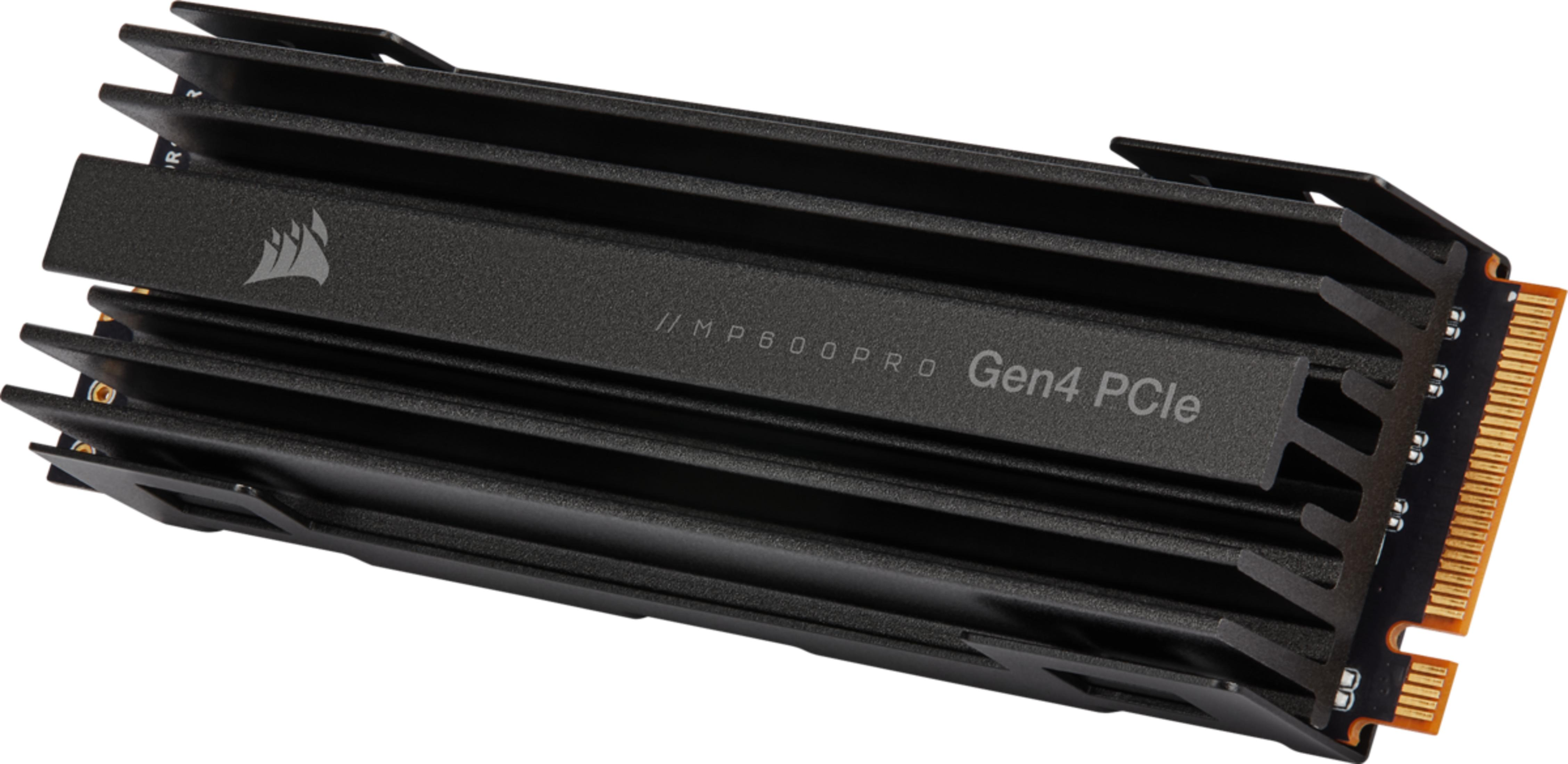 Disipador negro con logo Corsair y marca Gen4 PCIe.
