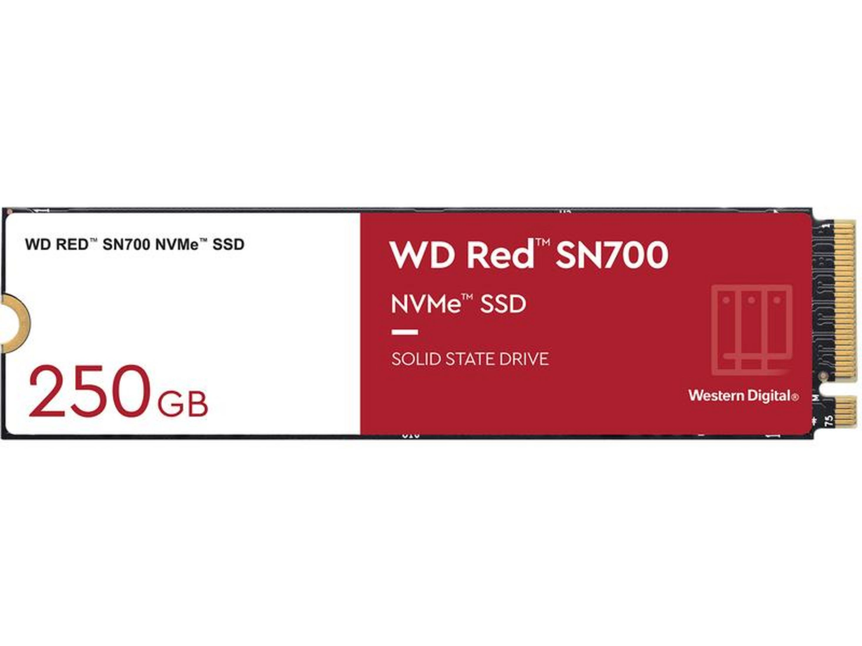 Dysk WD Red SN700 NVMe SSD o pojemności 250 GB.